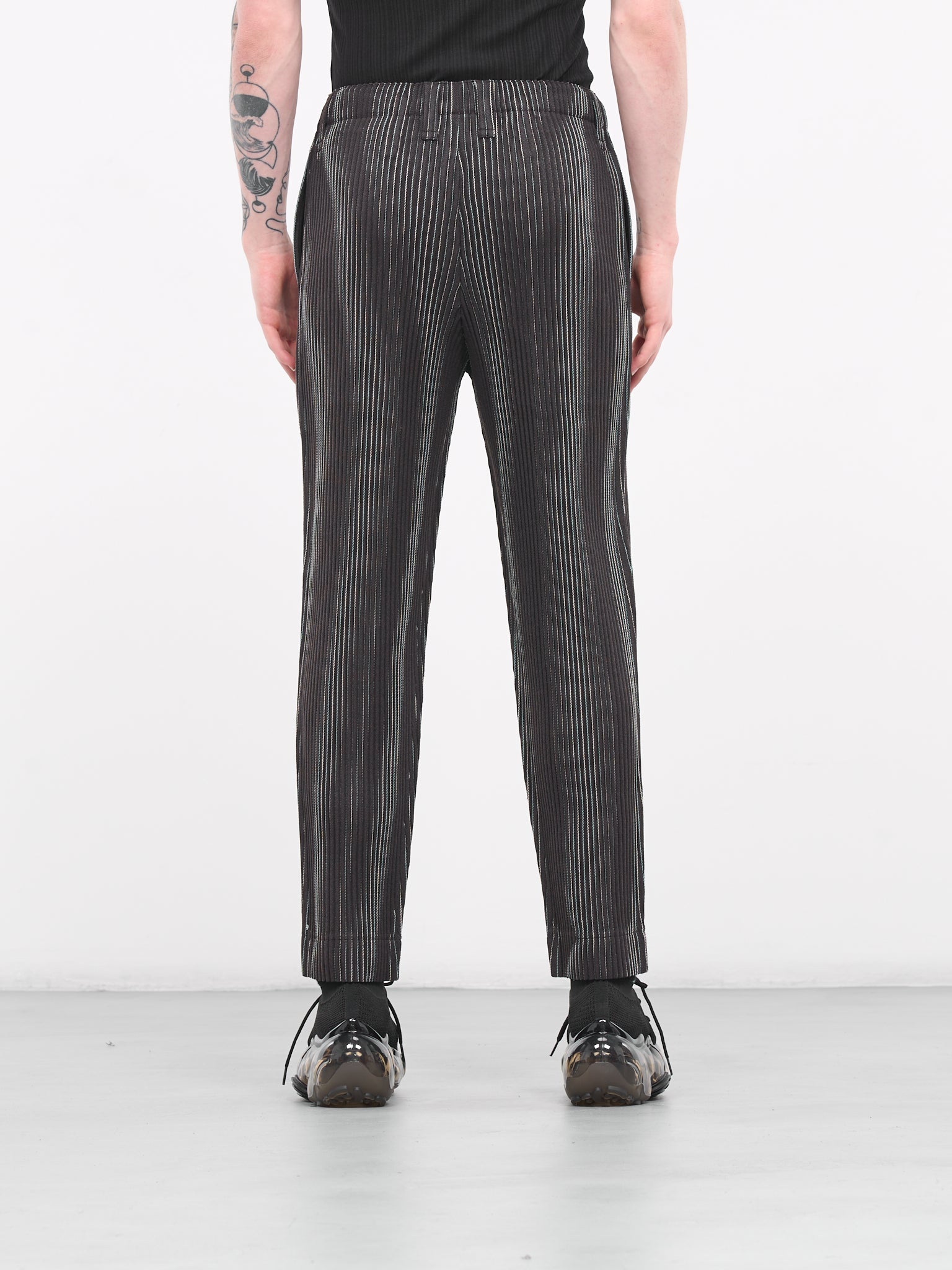 Tweed Pleats Trousers (HP38FF323-44-BROWN)