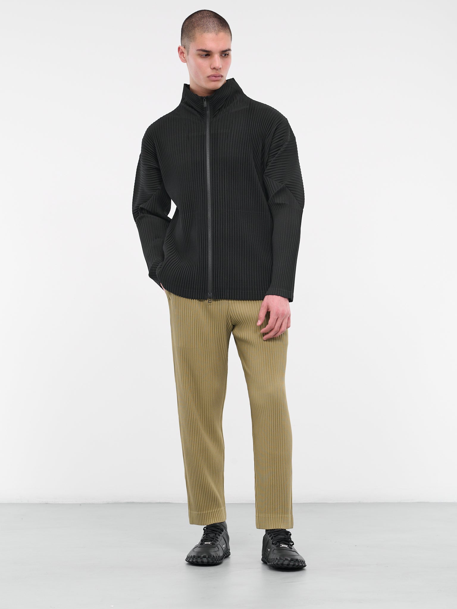 Tailored Pleats Trousers (HP38JF152-65-KHAKI)