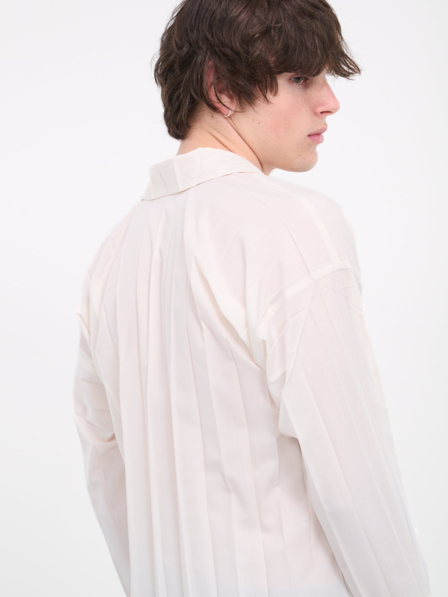 Edge Pleated Shirt (HP46FJ340-01-WHITE)
