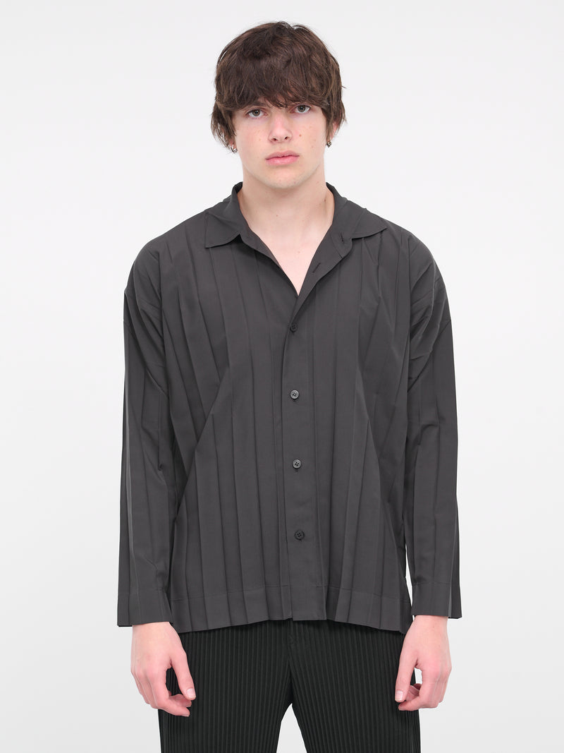 Edge Pleated Shirt (HP46FJ340-14-CHARCOAL)