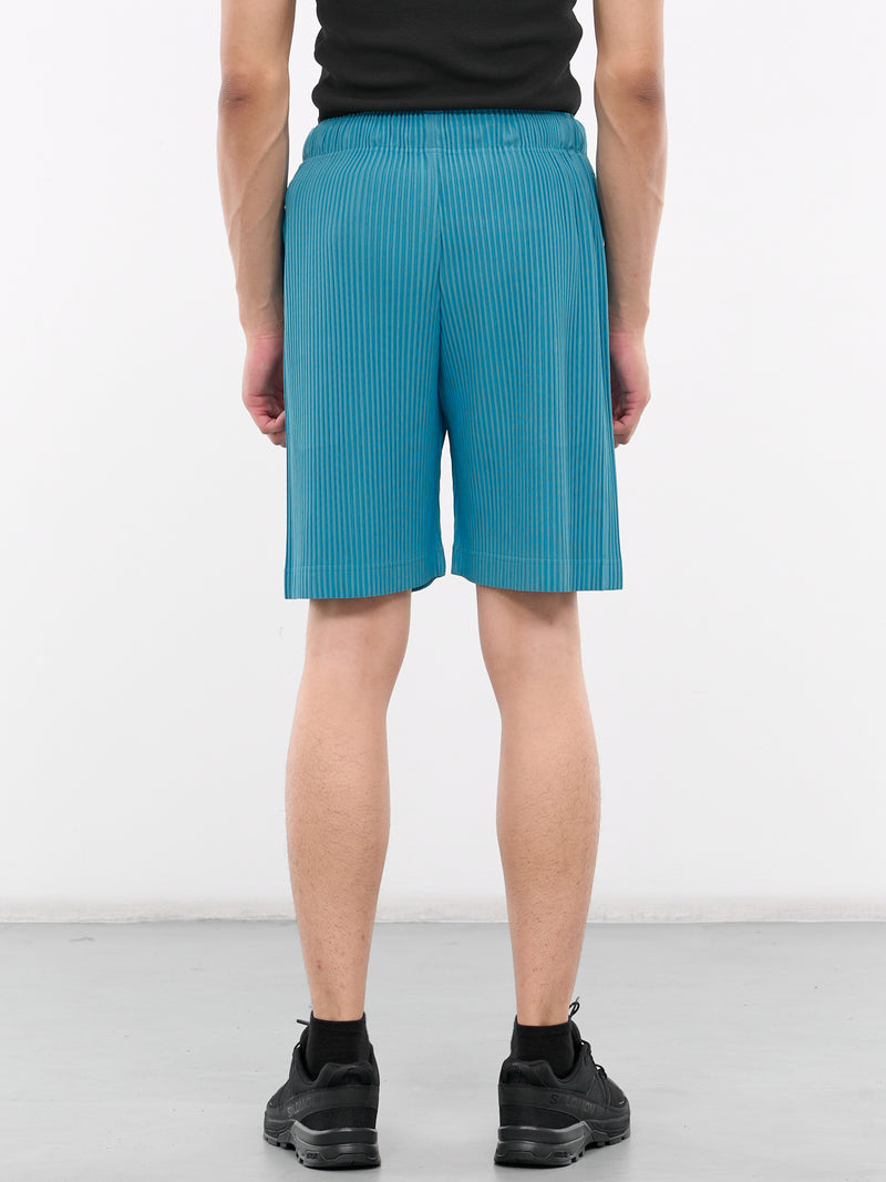 Colorful Pleats Shorts (HP46JF140-74-TURQUOISE-BLUE)