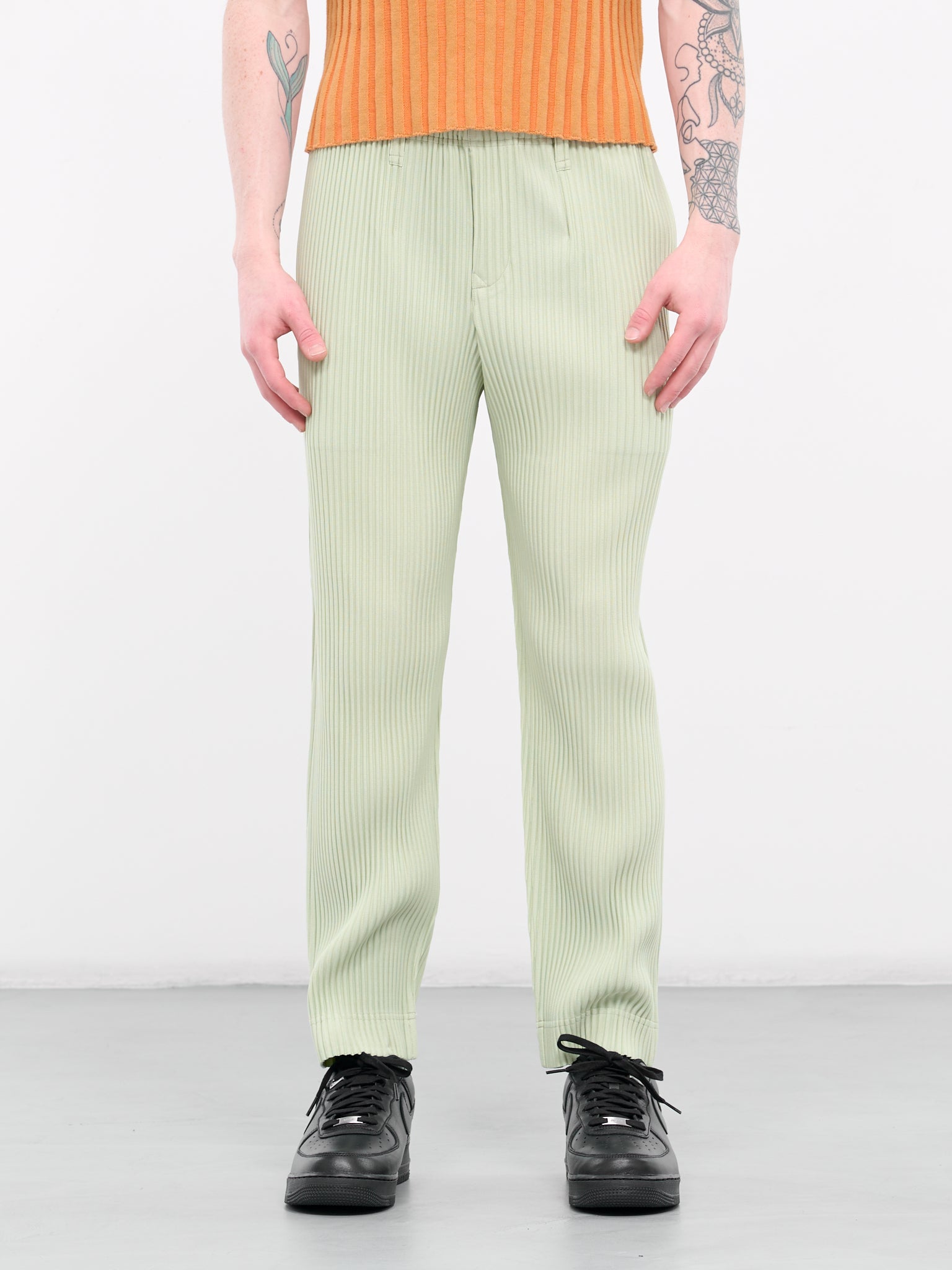 Tailored Pleats 1 Pants (HP46JF153-LIGHT-JADE-GREEN)