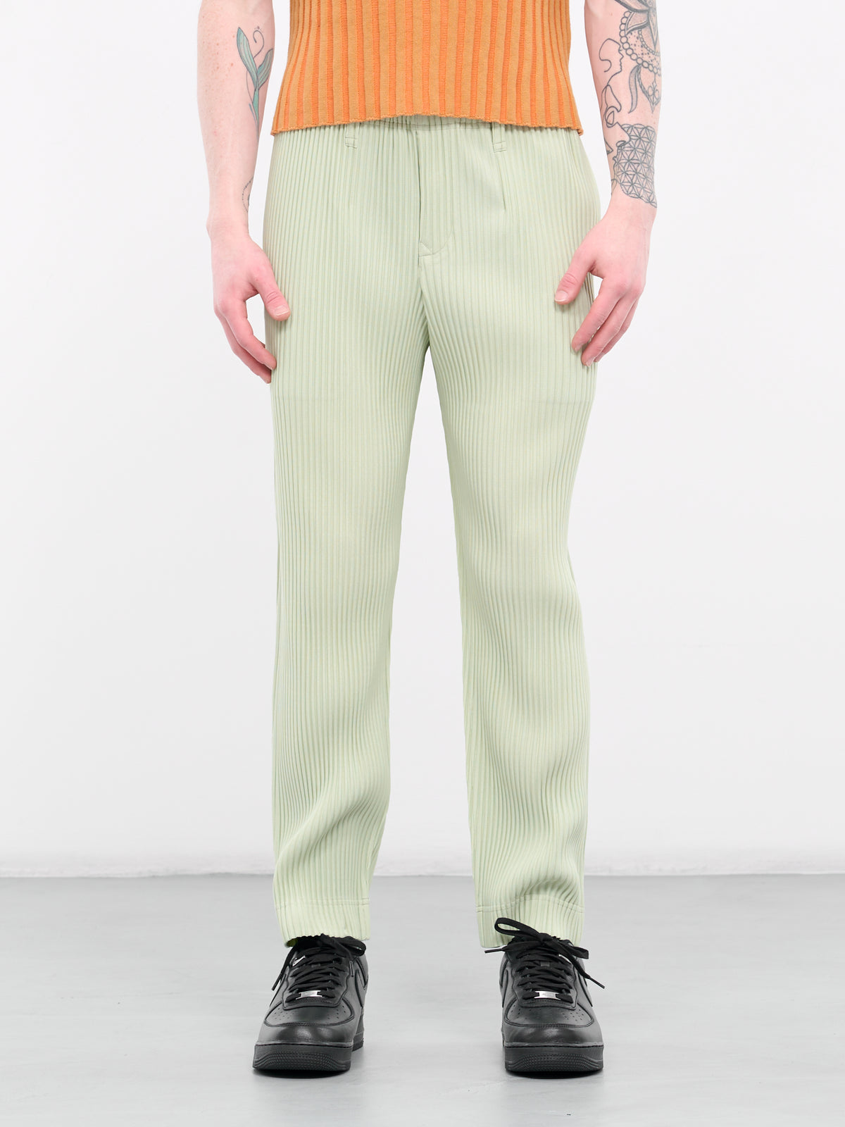 Tailored Pleats 1 Pants (HP46JF153-LIGHT-JADE-GREEN)