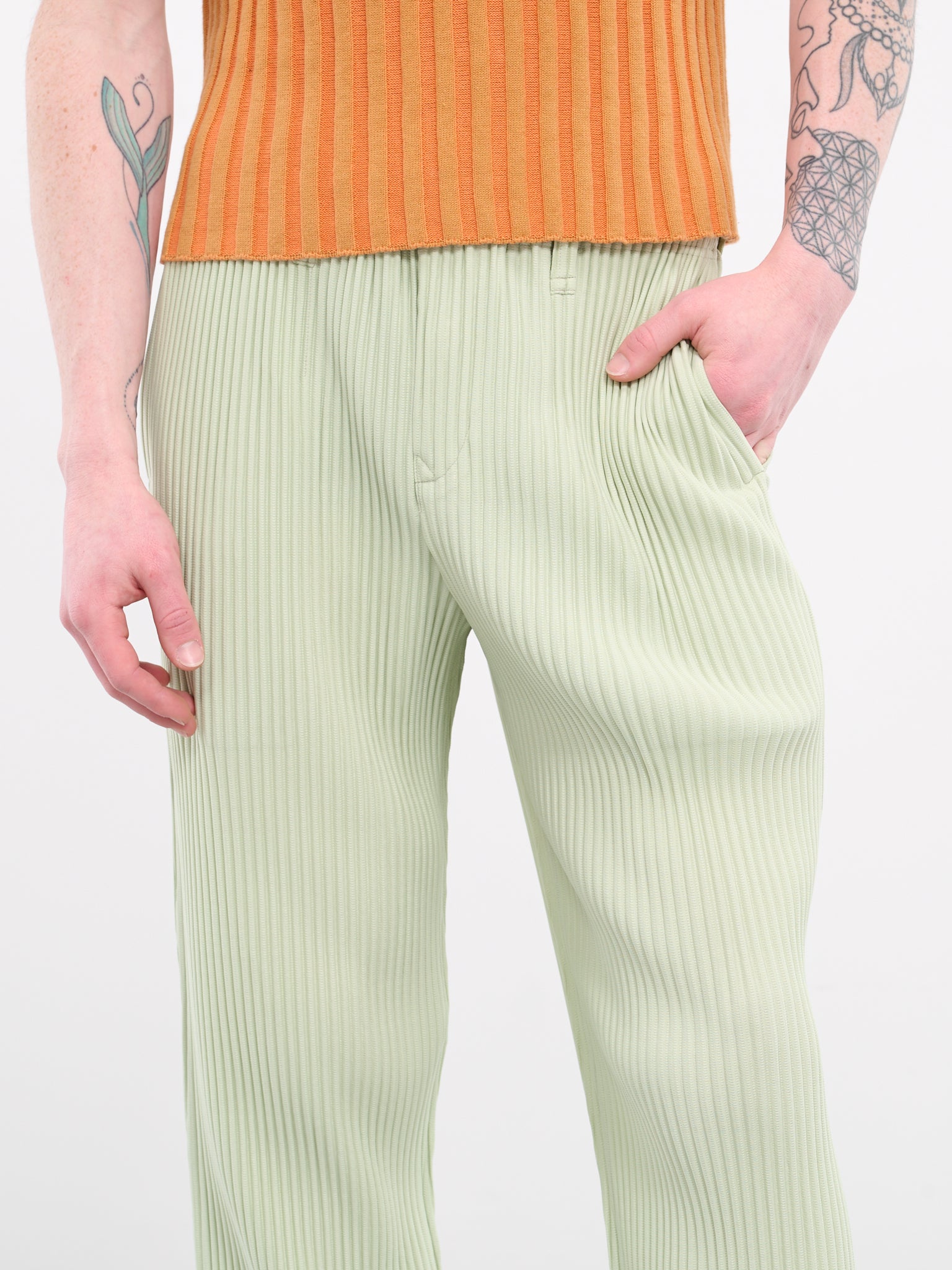 Tailored Pleats 1 Pants (HP46JF153-LIGHT-JADE-GREEN)