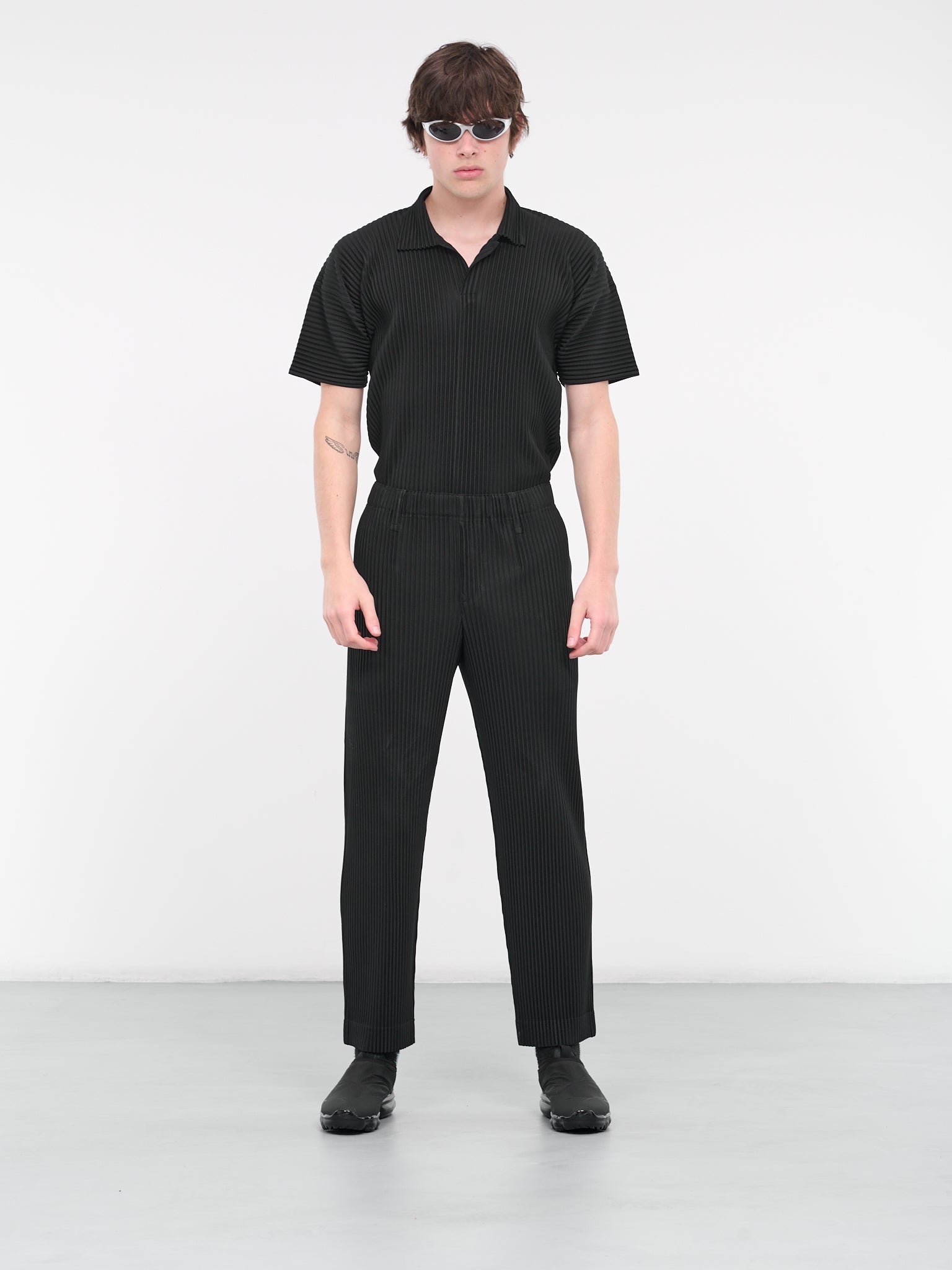 Basics Pleated Polo Shirt (HP46JM430-15-BLACK)
