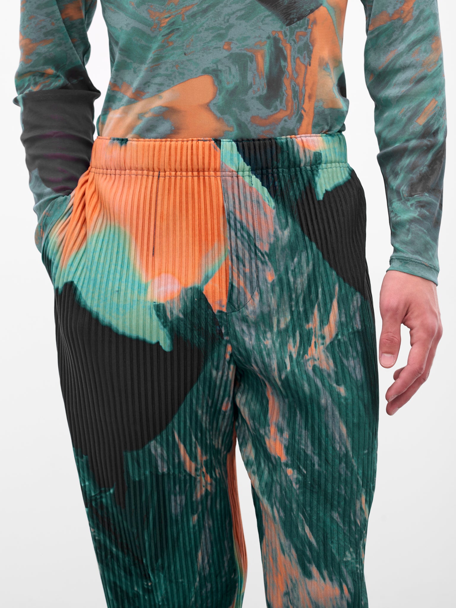 Green Agate Pleated Trousers (HP58JF207-62-GREEN)