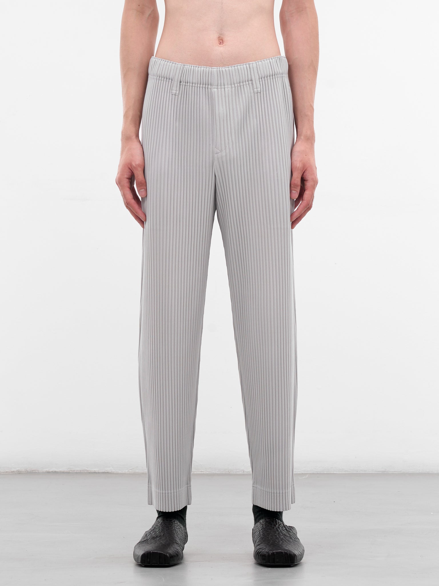 Gray Pleated Basic Pants (HP58JF550-11-LIGHT-GRAY)