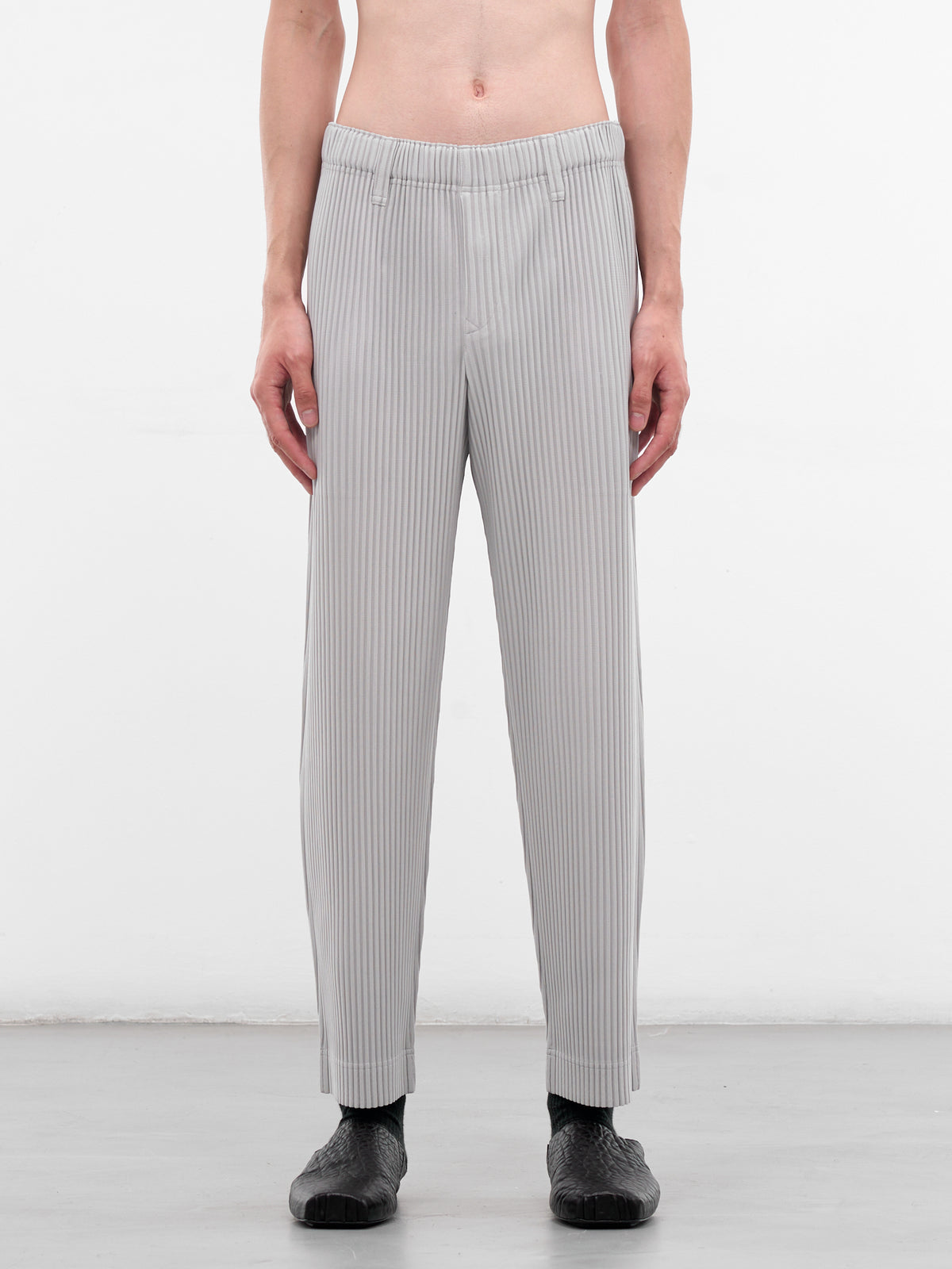 Gray Pleated Basic Pants (HP58JF550-11-LIGHT-GRAY)
