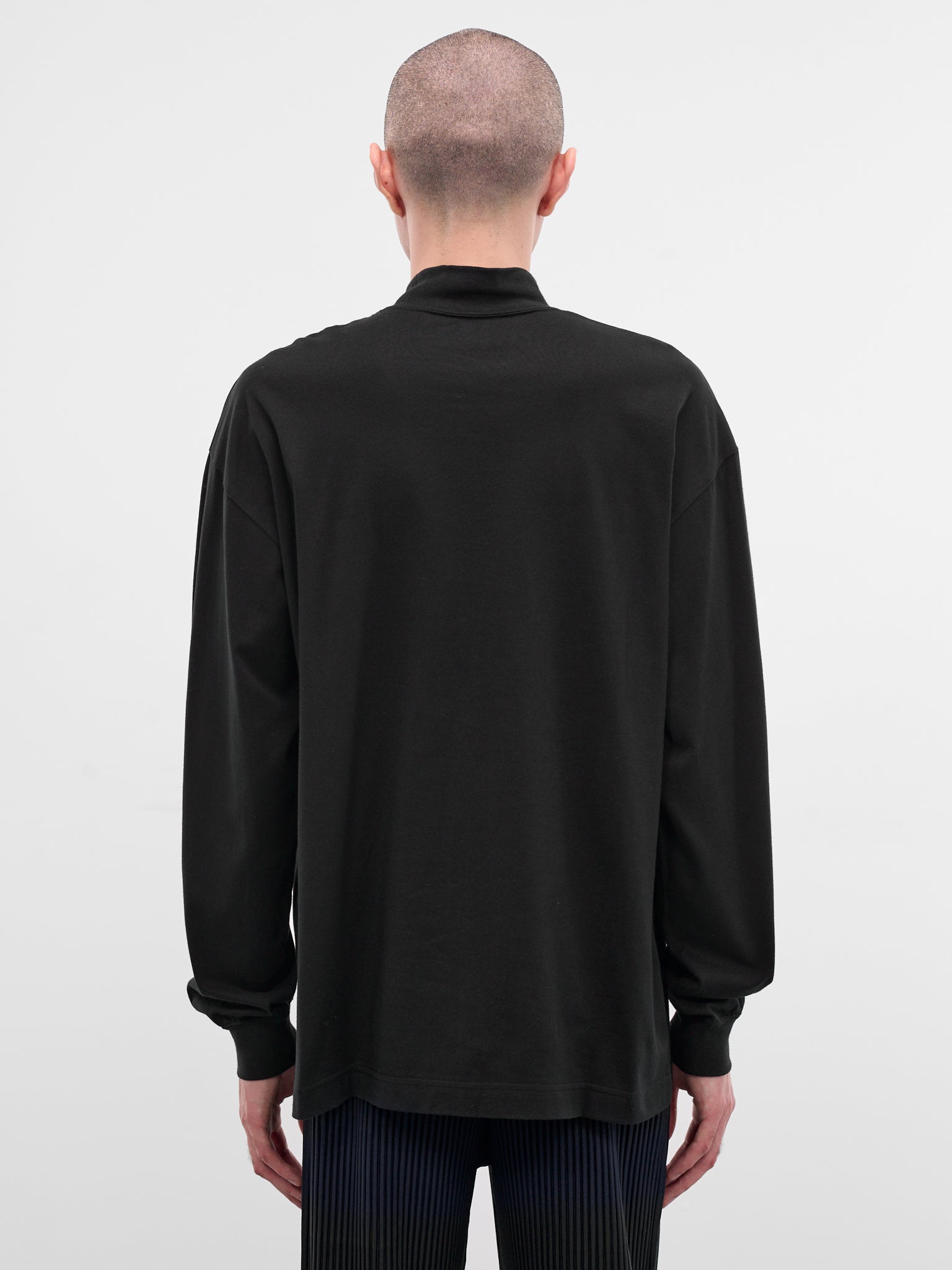 Black Cotton Jersey Turtleneck Tee (HP58JK100-15-BLACK)