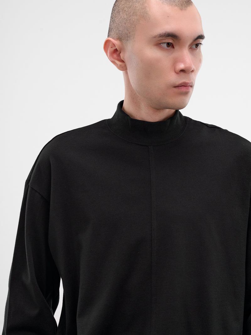 Black Cotton Jersey Turtleneck Tee (HP58JK100-15-BLACK)