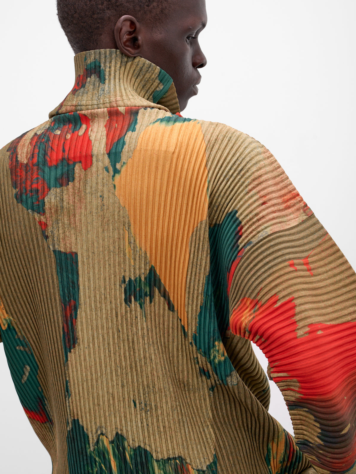 Painted Stone Pleated Long Sleeve (HP58JK211-62-GREEN)