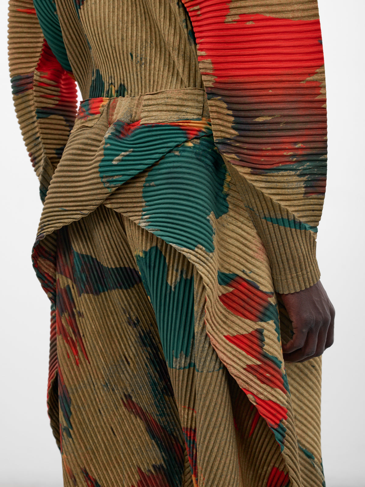 Painted Stone Pleated Cropped Pants (HP58JF212-62-GREEN)