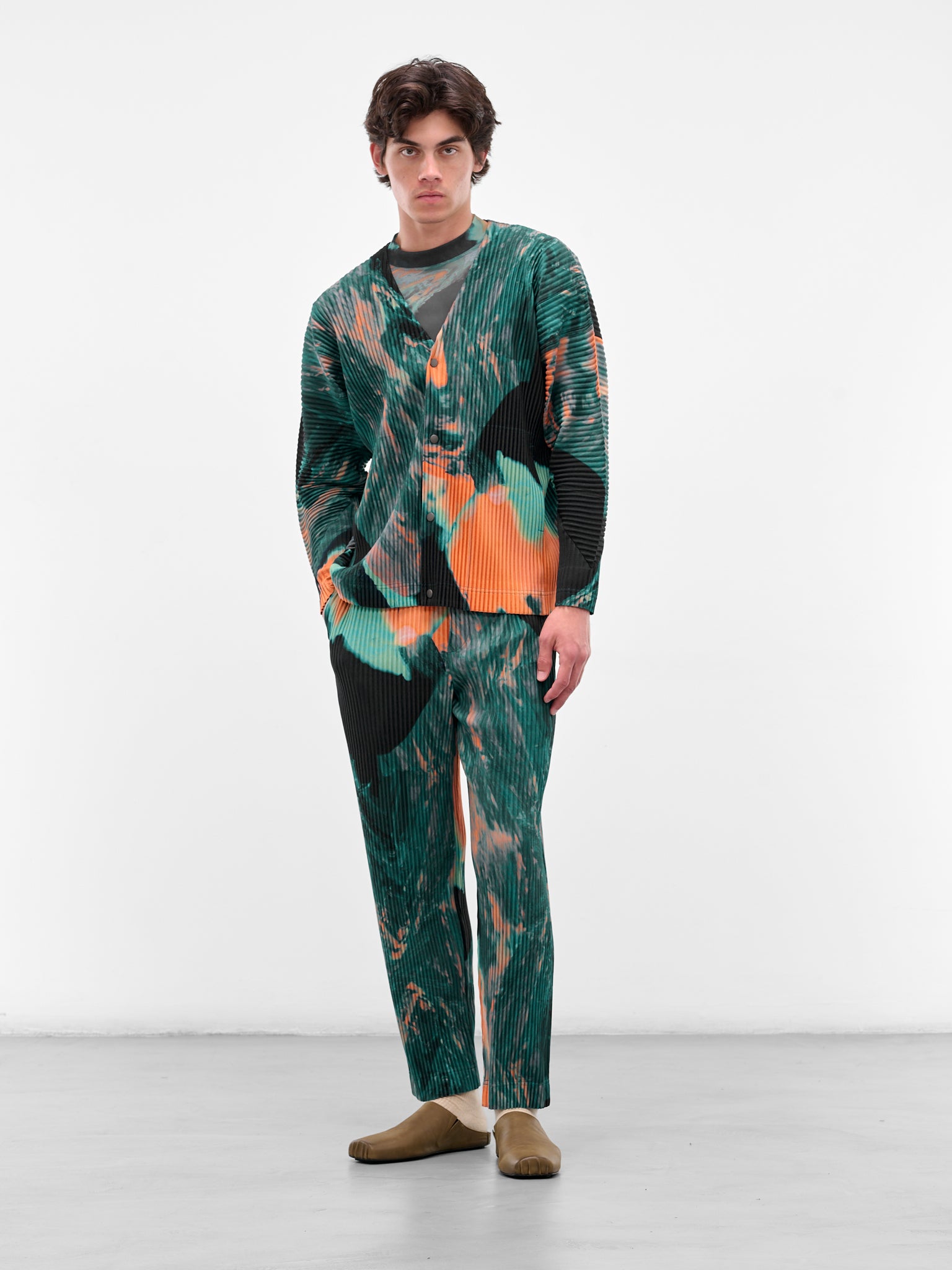 Green Agate Pleated Trousers (HP58JF207-62-GREEN)