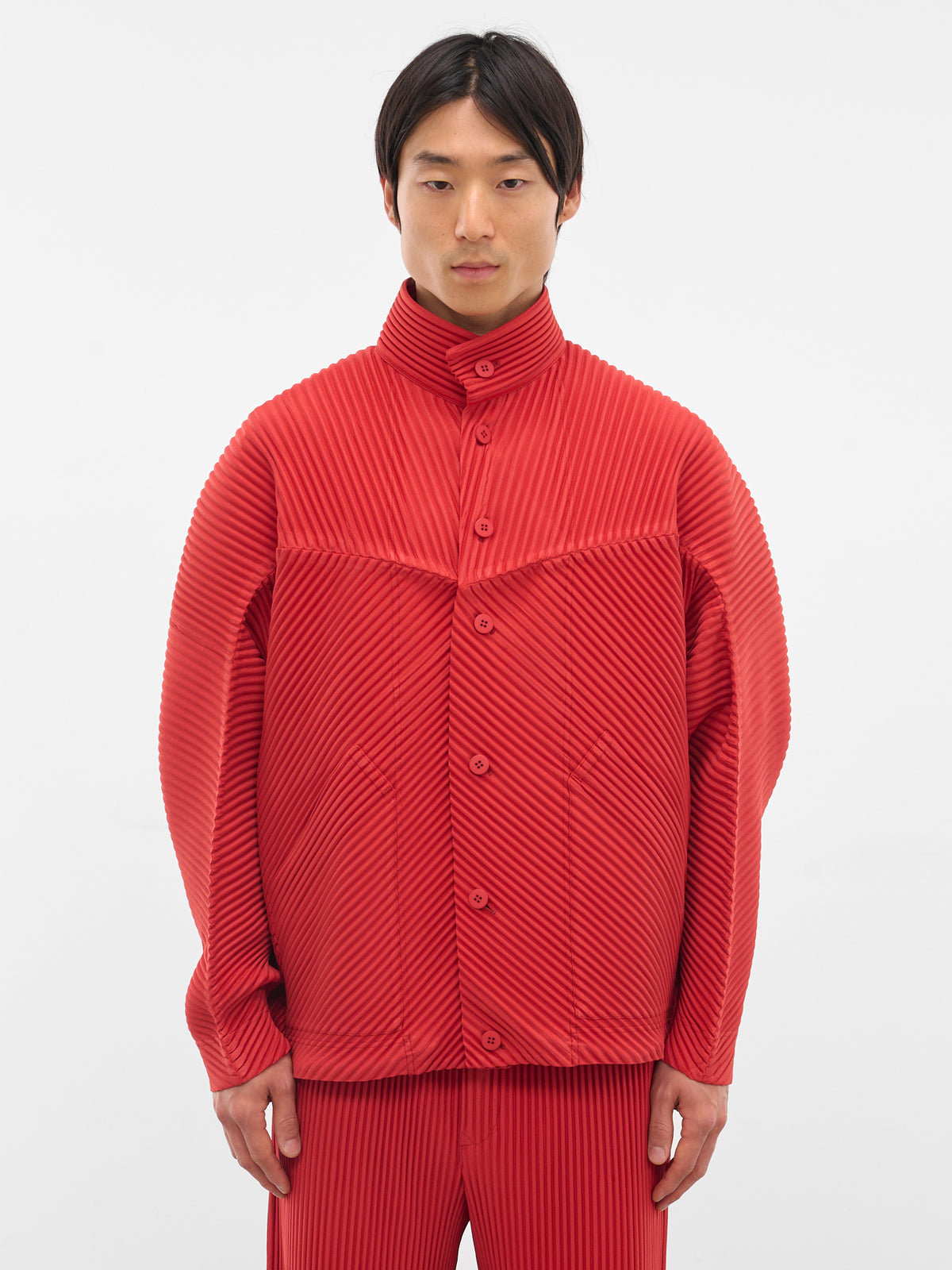 Red Monthly Colors Pleated Jacket (HP58JC091-25-JASPER-REED)