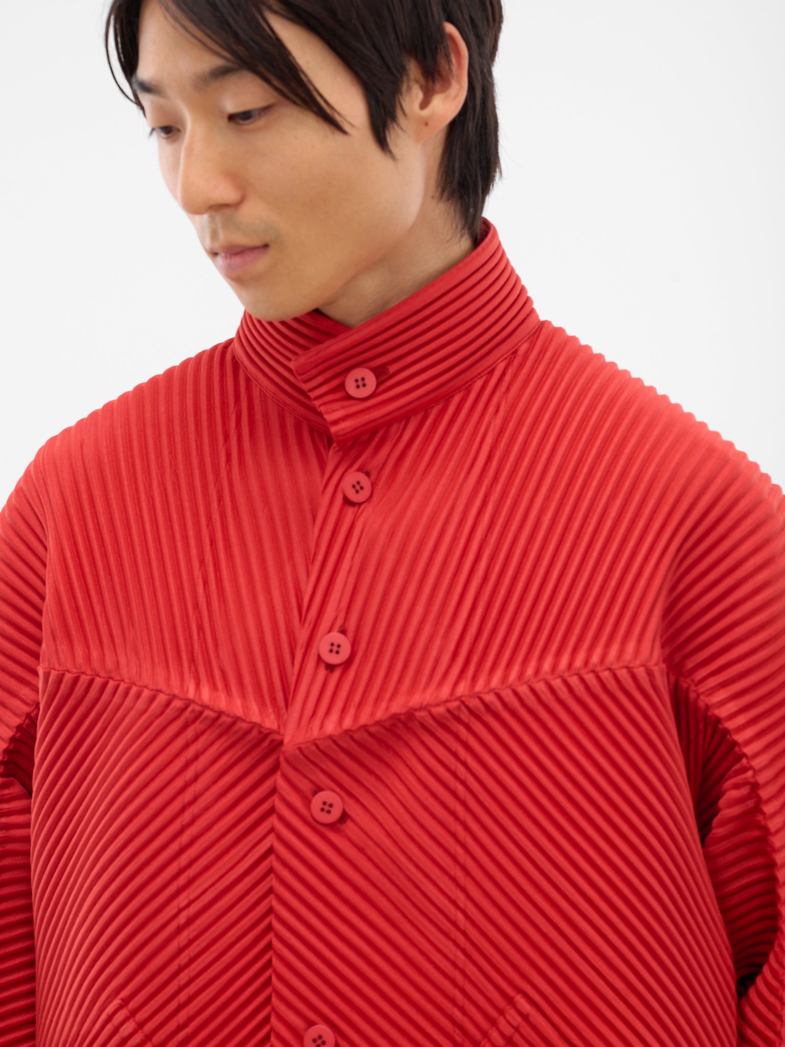 Red Monthly Colors Pleated Jacket (HP58JC091-25-JASPER-REED)
