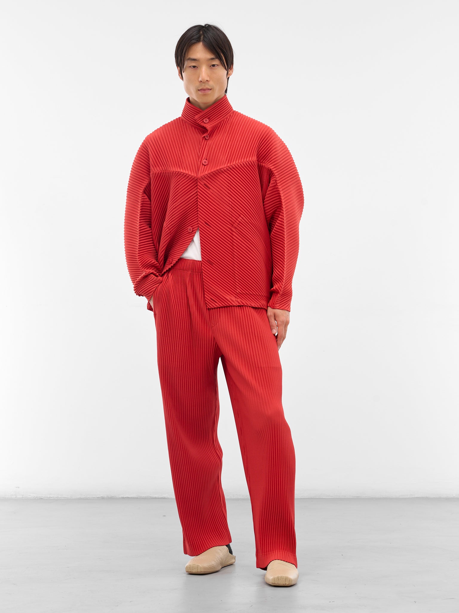 Red Monthly Colors Pleated Jacket (HP58JC091-25-JASPER-REED)