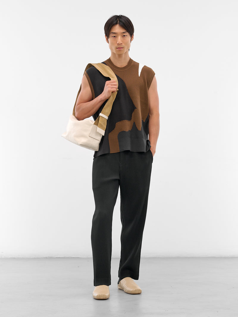 Brown Agate Knit Sweater Vest (HP58KE286-44-BROWN)