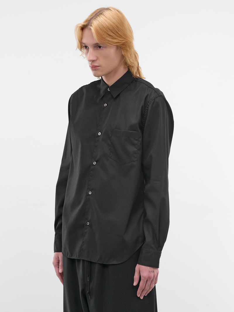 Black Cotton Button-Up Shirt (HQ-B101-S26-BLACK)