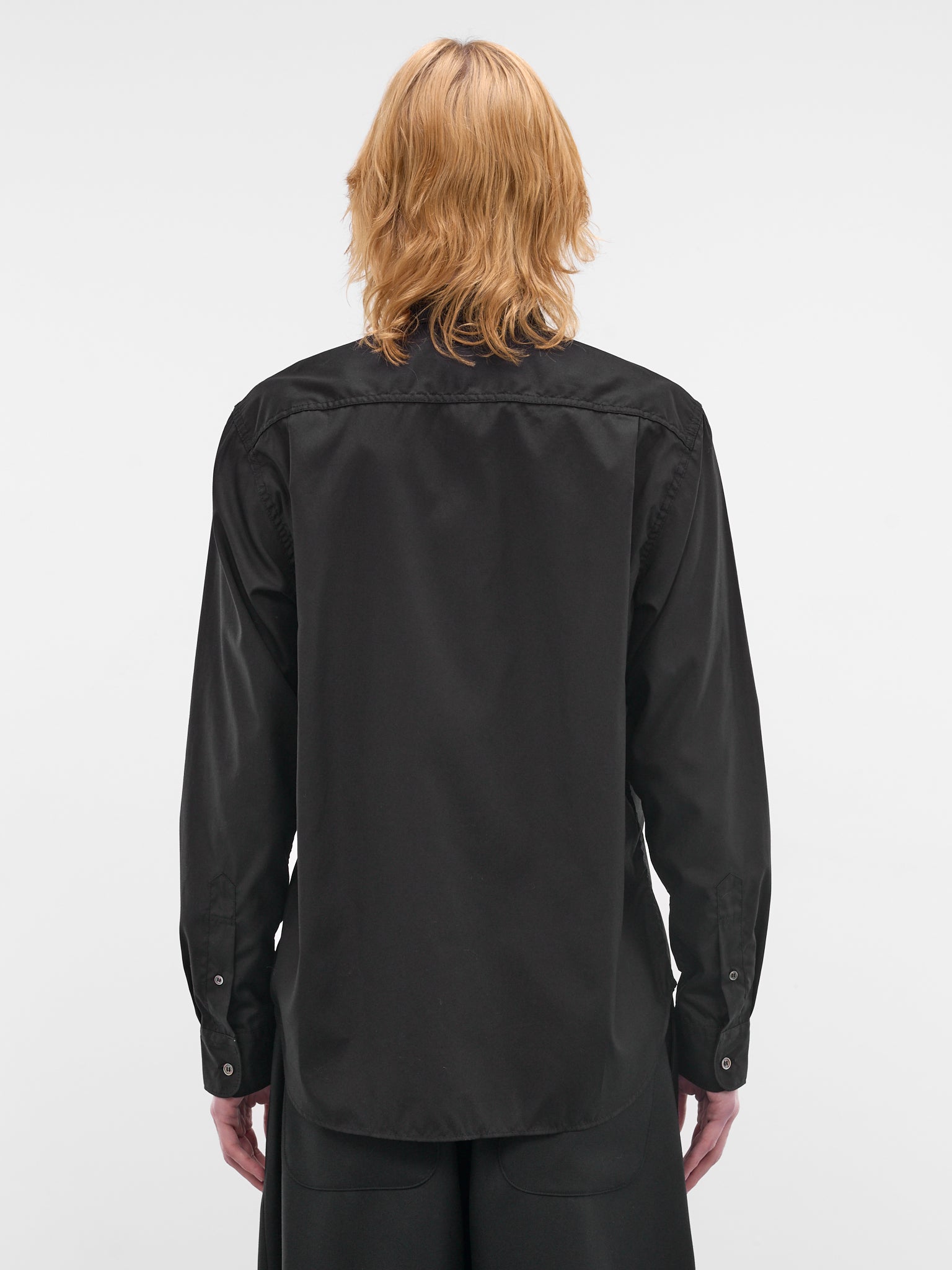 Black Cotton Button-Up Shirt (HQ-B101-S26-BLACK)