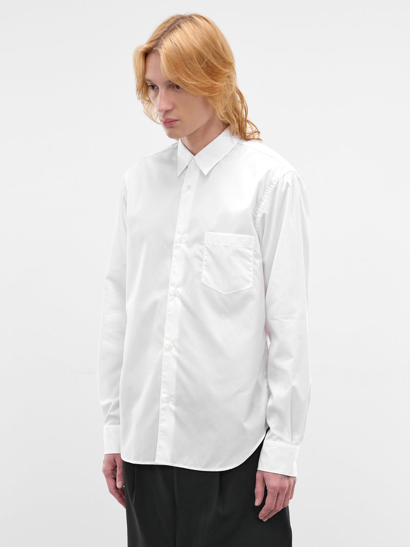 White Cotton Button-Up Shirt (HQ-B101-S26-WHITE)
