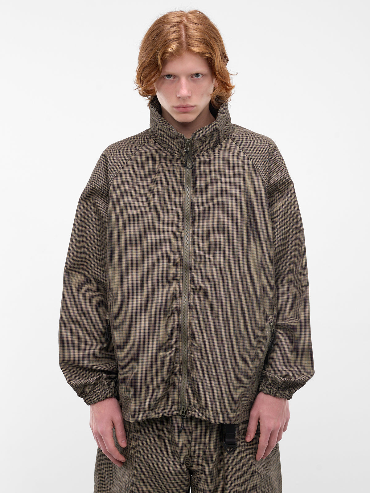 Khaki Plaid Zip Jacket (HQ-J023-S26-KHAKI)
