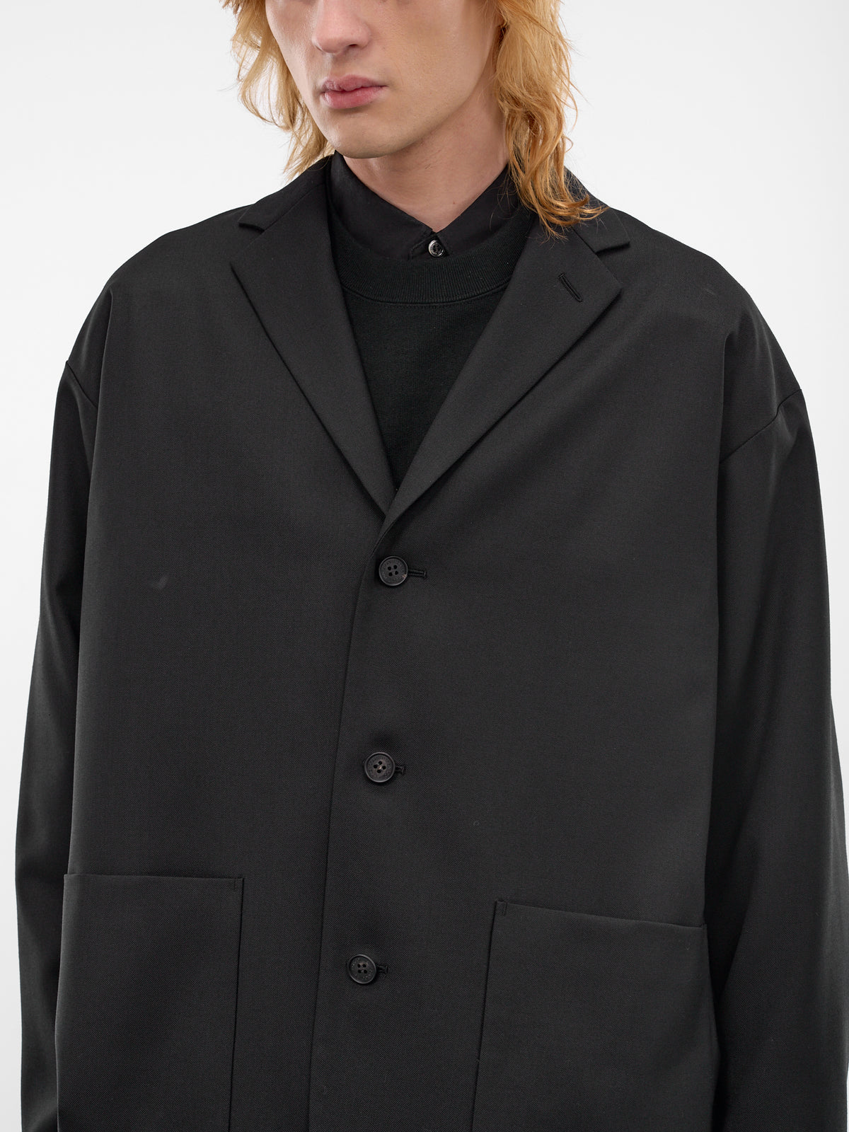 Wool Boxy Blazer (HQ-J009-S26-BLACK)