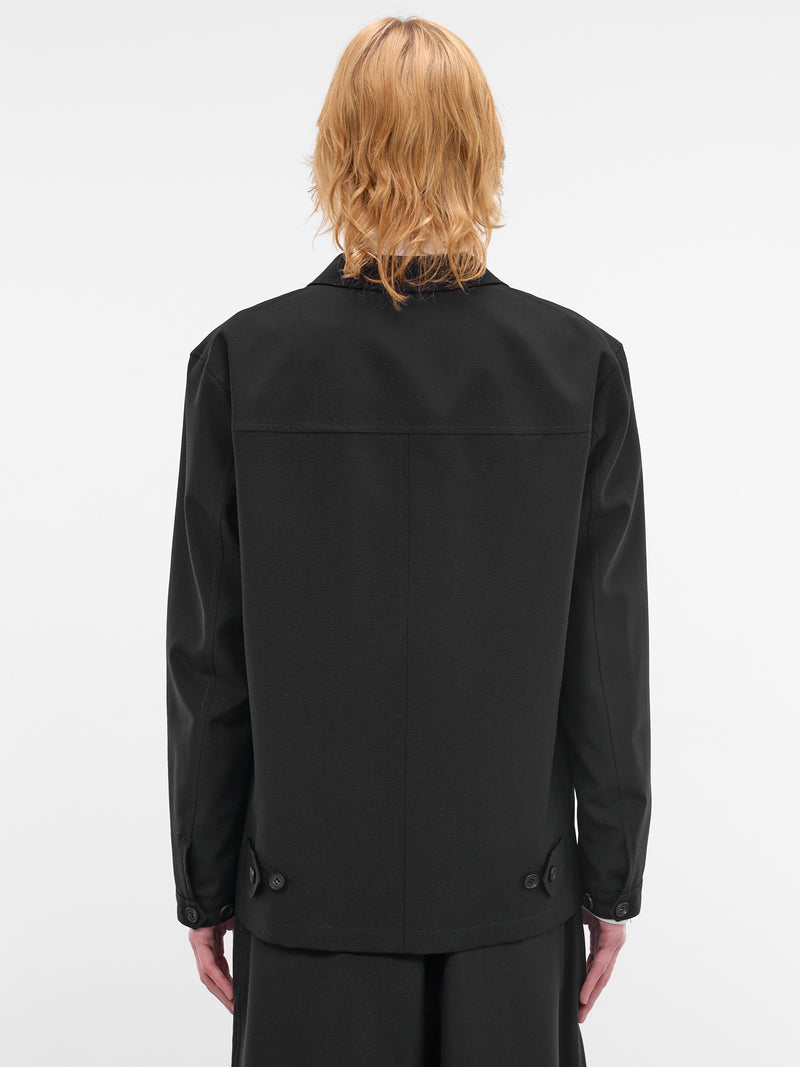 Navy Buttoned Straps Wool Blazer (HQ-J102-S26-NAVY)