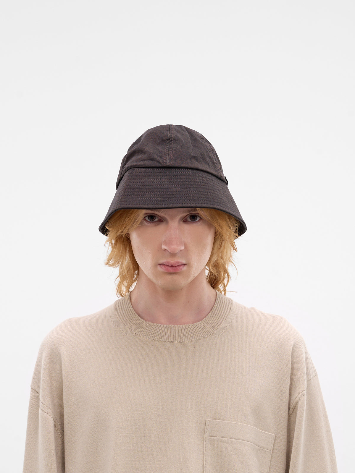 Brown Nylon Logo Bucket Hat (HQ-K601-S26-BROWN)