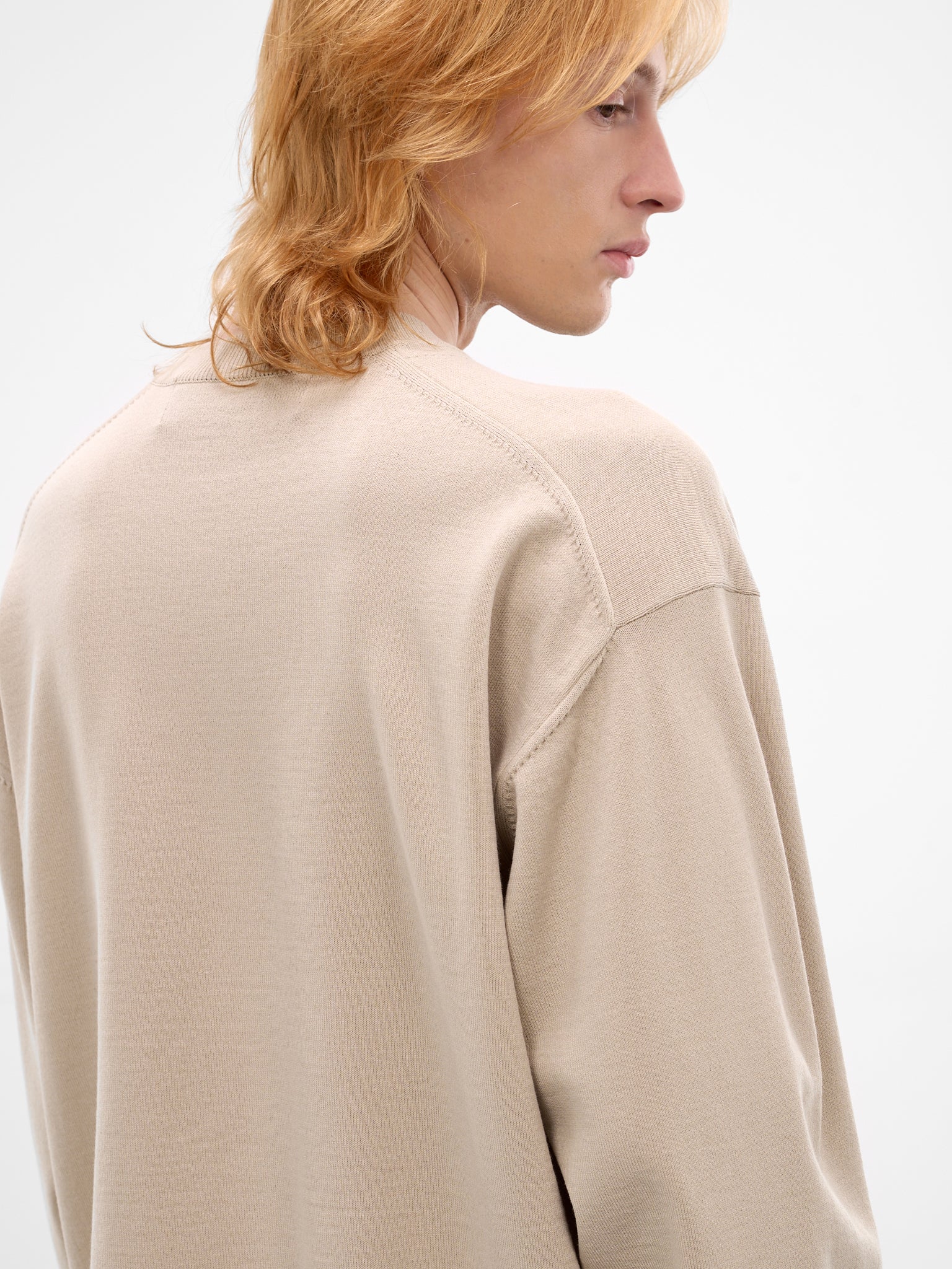 Beige Wool-Cotton Knit Sweater (HQ-N003-S26-BEIGE)