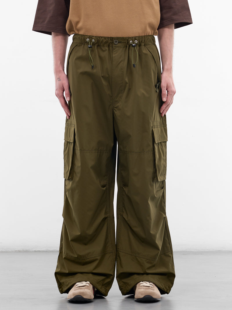 Khaki Nylon Baggy Cargo Pants (HQ-P011-S26-KHAKI)