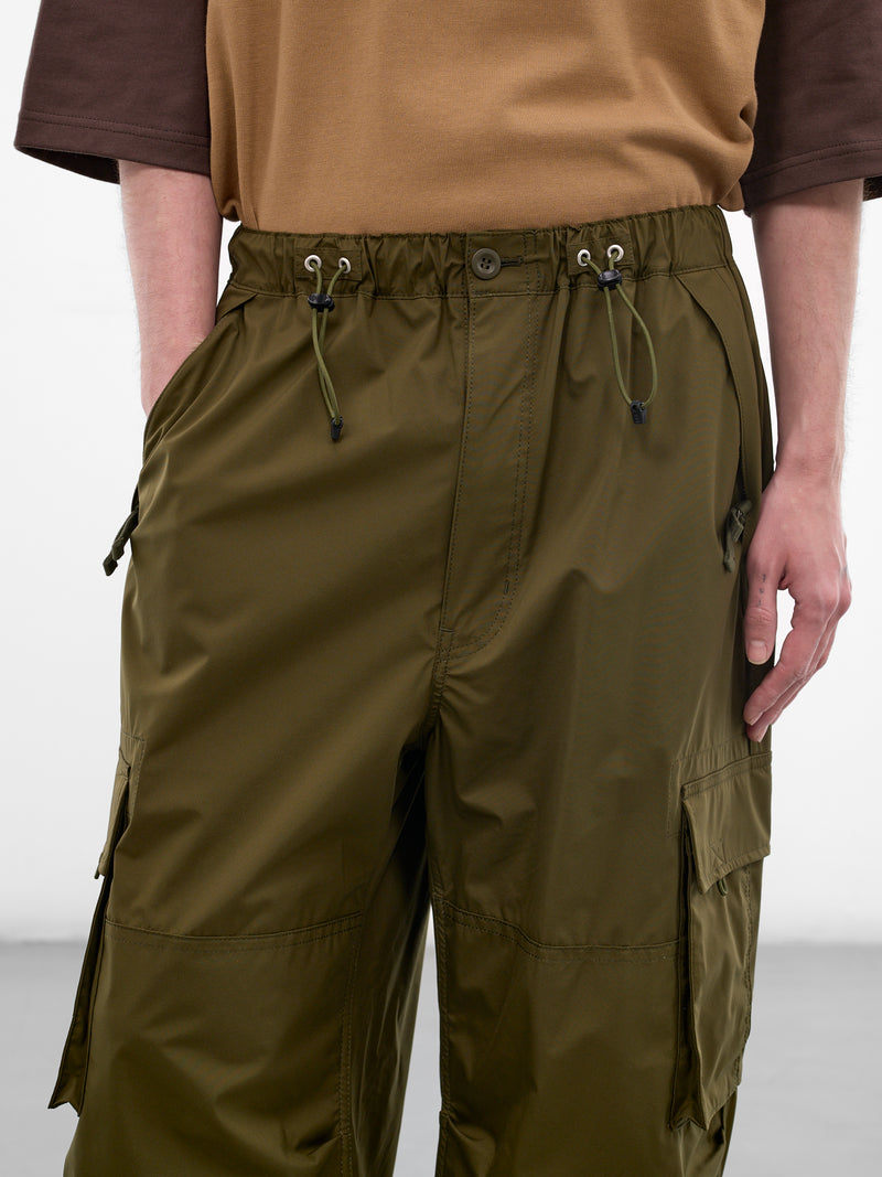 Khaki Nylon Baggy Cargo Pants (HQ-P011-S26-KHAKI)