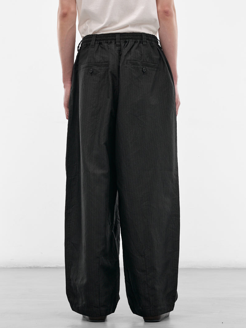 Black Striped Wide Leg Trousers (HQ-P031-S26-BLACK)