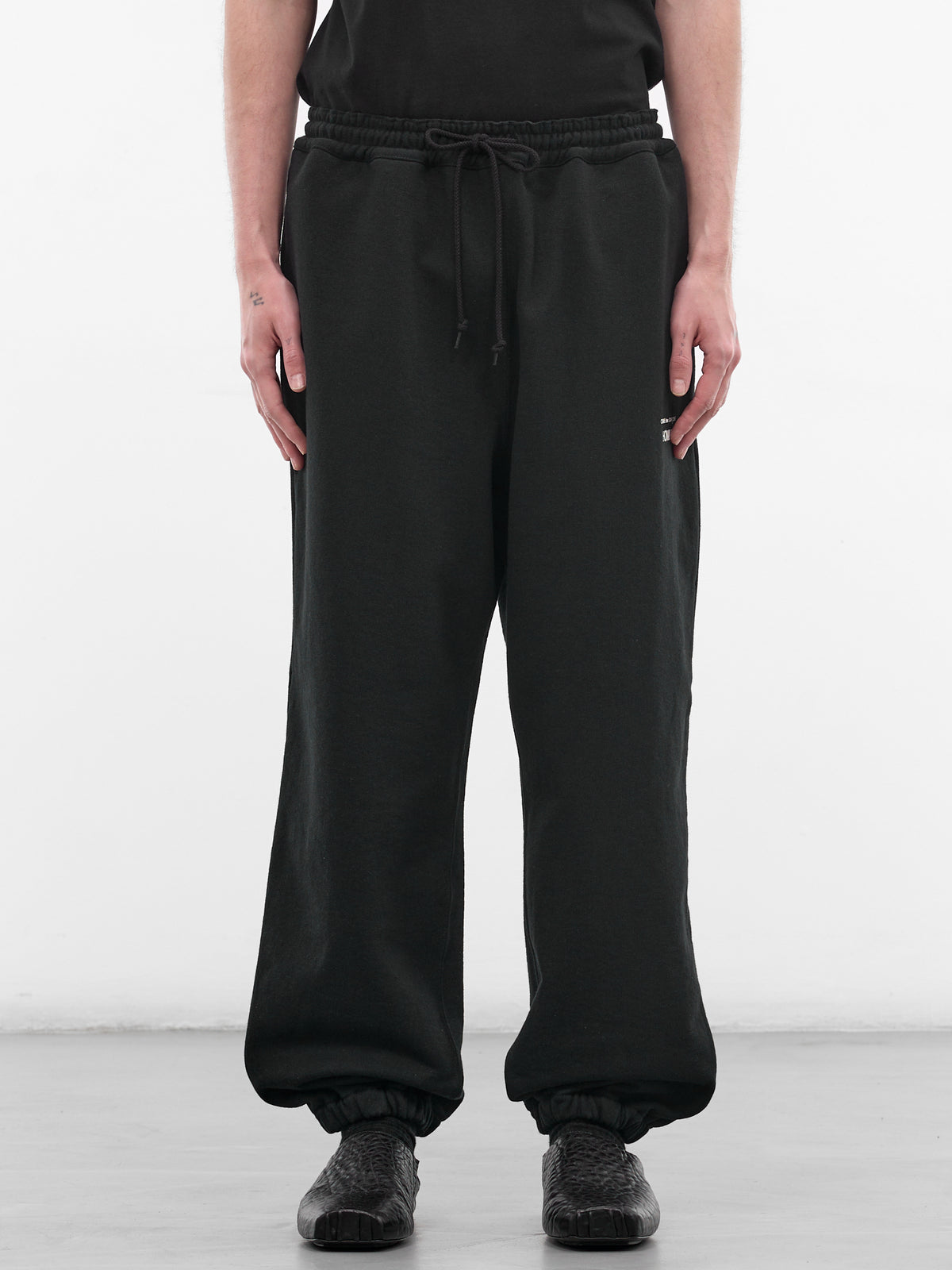 Black Cotton Logo Wide Joggers (HQ-P104-S26-BLACK)