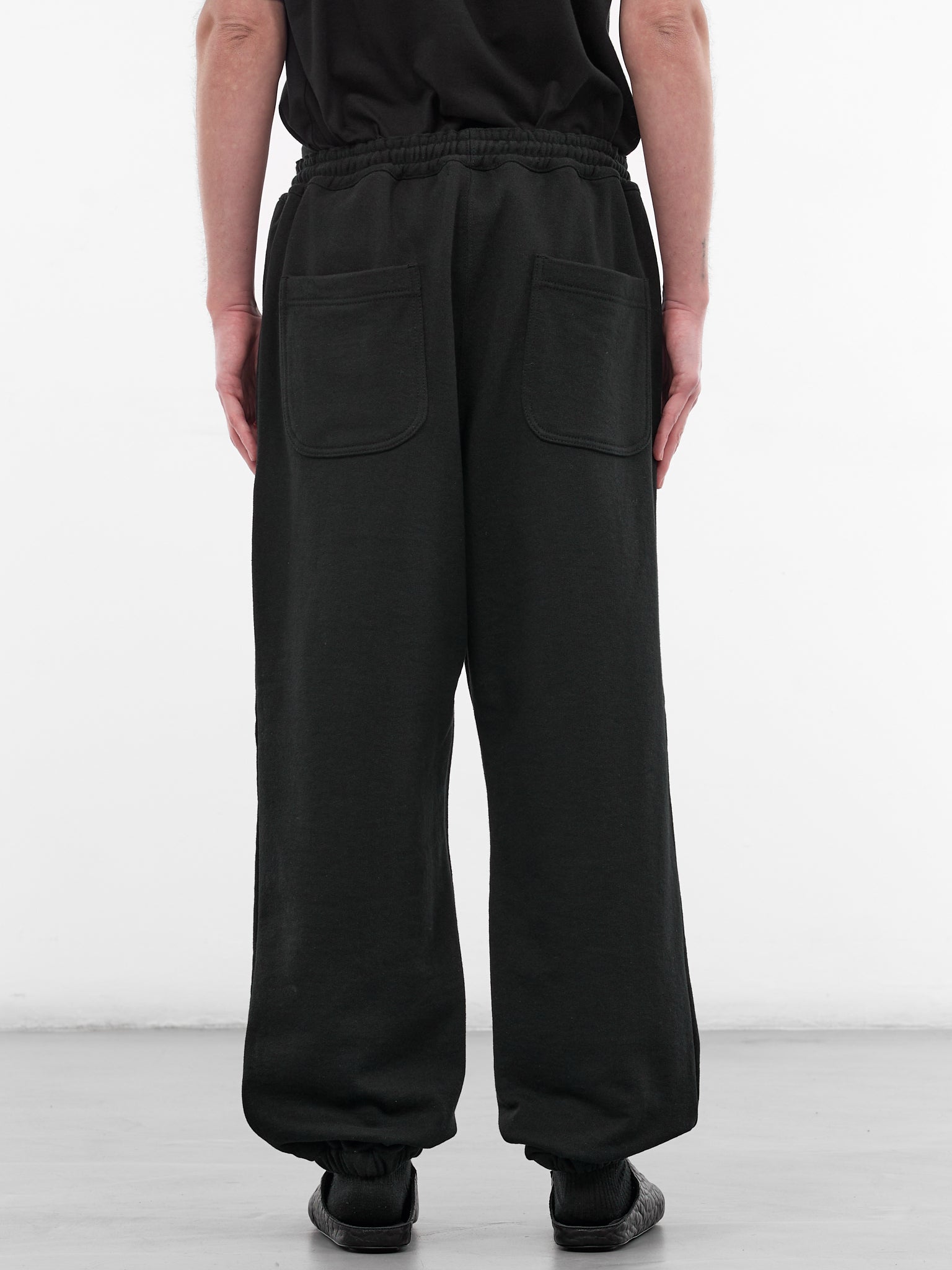 Black Cotton Logo Wide Joggers (HQ-P104-S26-BLACK)
