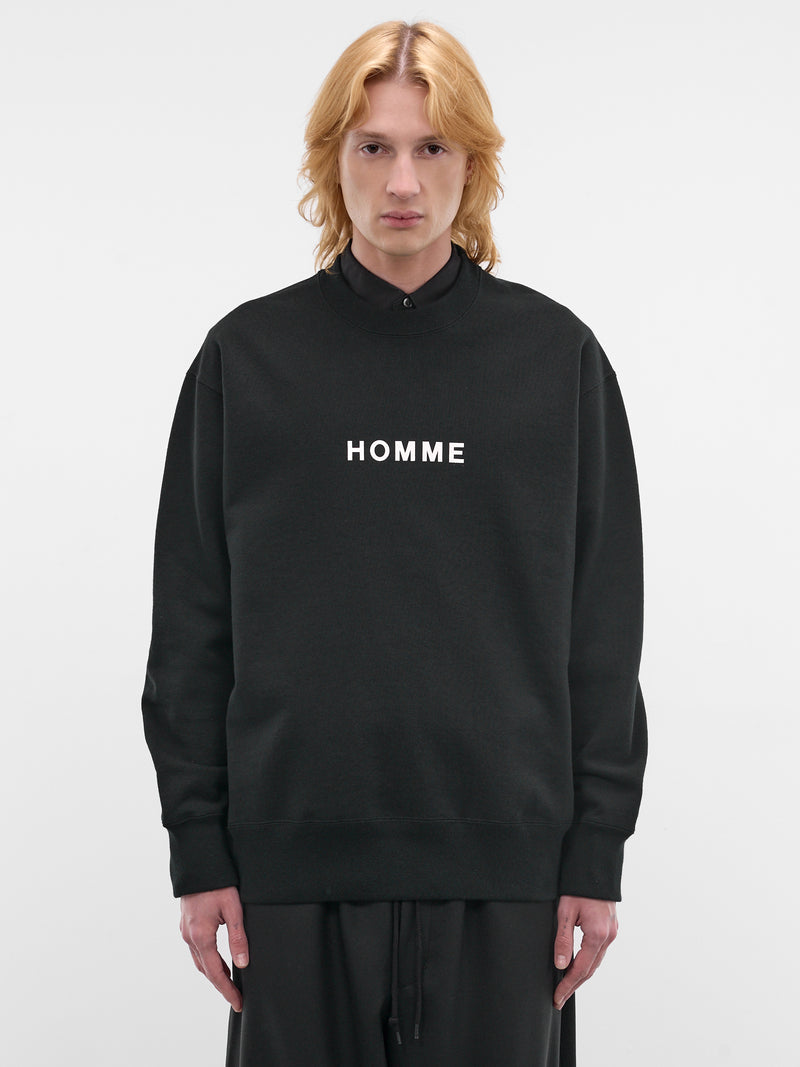 Black Cotton Logo Crewneck Sweatshirt (HQ-T104-S26-BLACK)