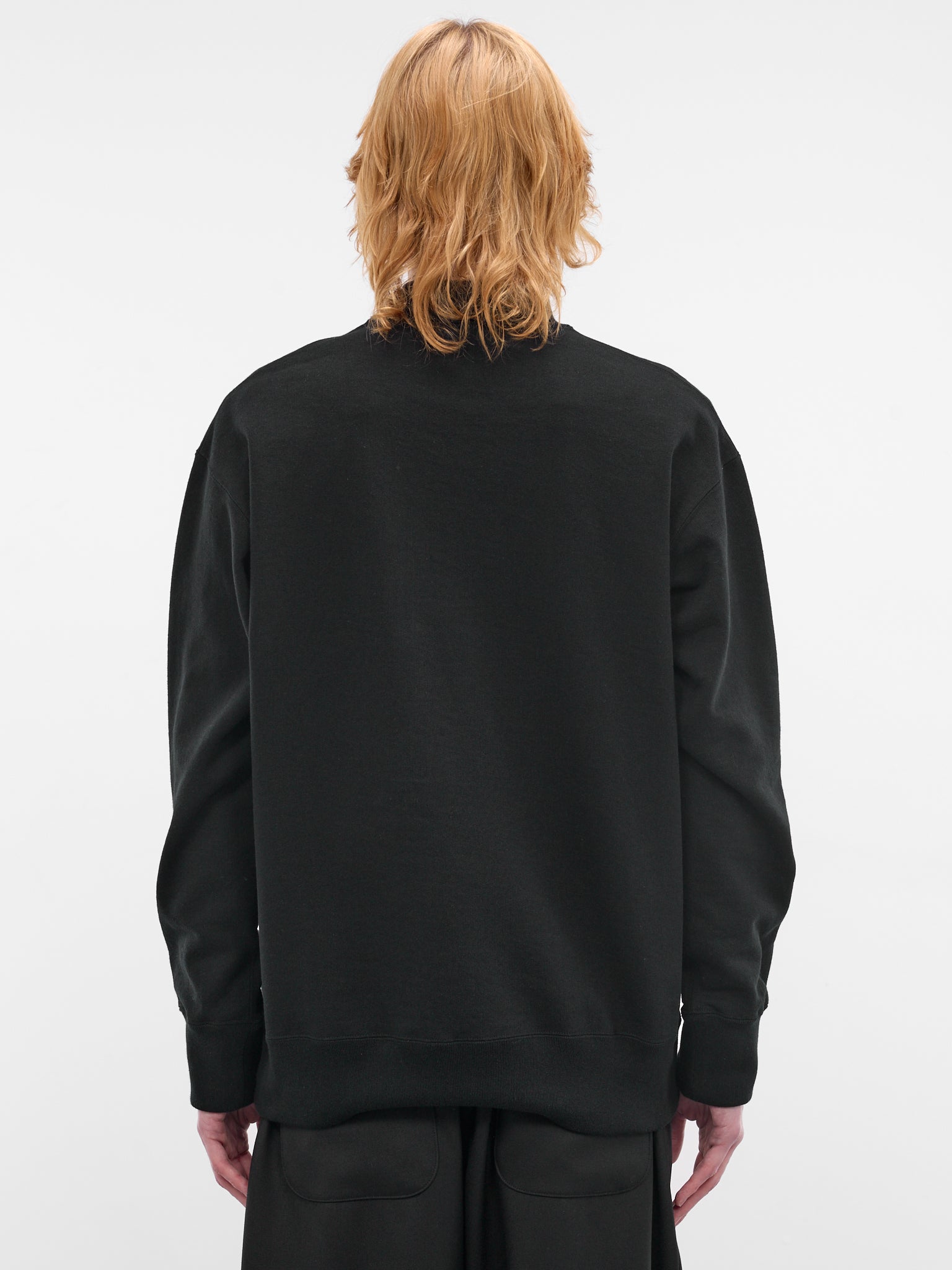 Black Cotton Logo Crewneck Sweatshirt (HQ-T104-S26-BLACK)