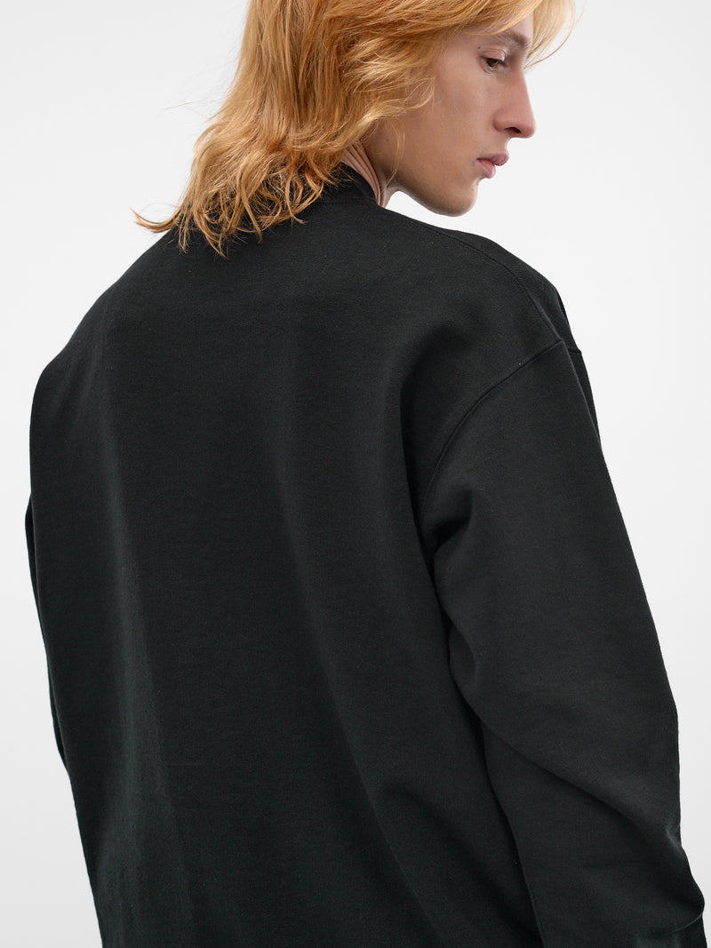 Black Cotton Logo Crewneck Sweatshirt (HQ-T104-S26-BLACK)