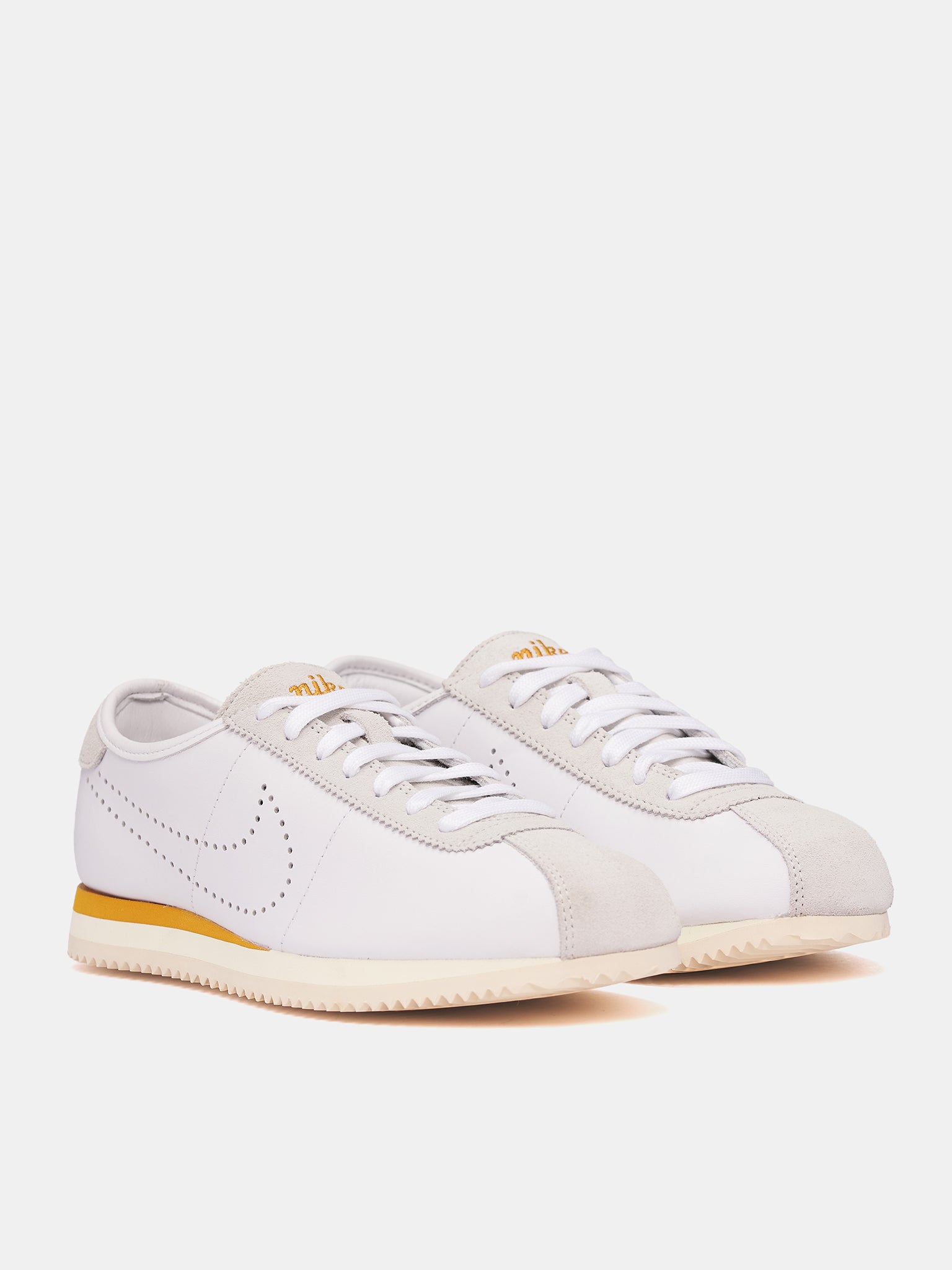 Nike White Cortez Leather Sneakers (HQ1841-100-WHITE-BRONZE-LTBONE)