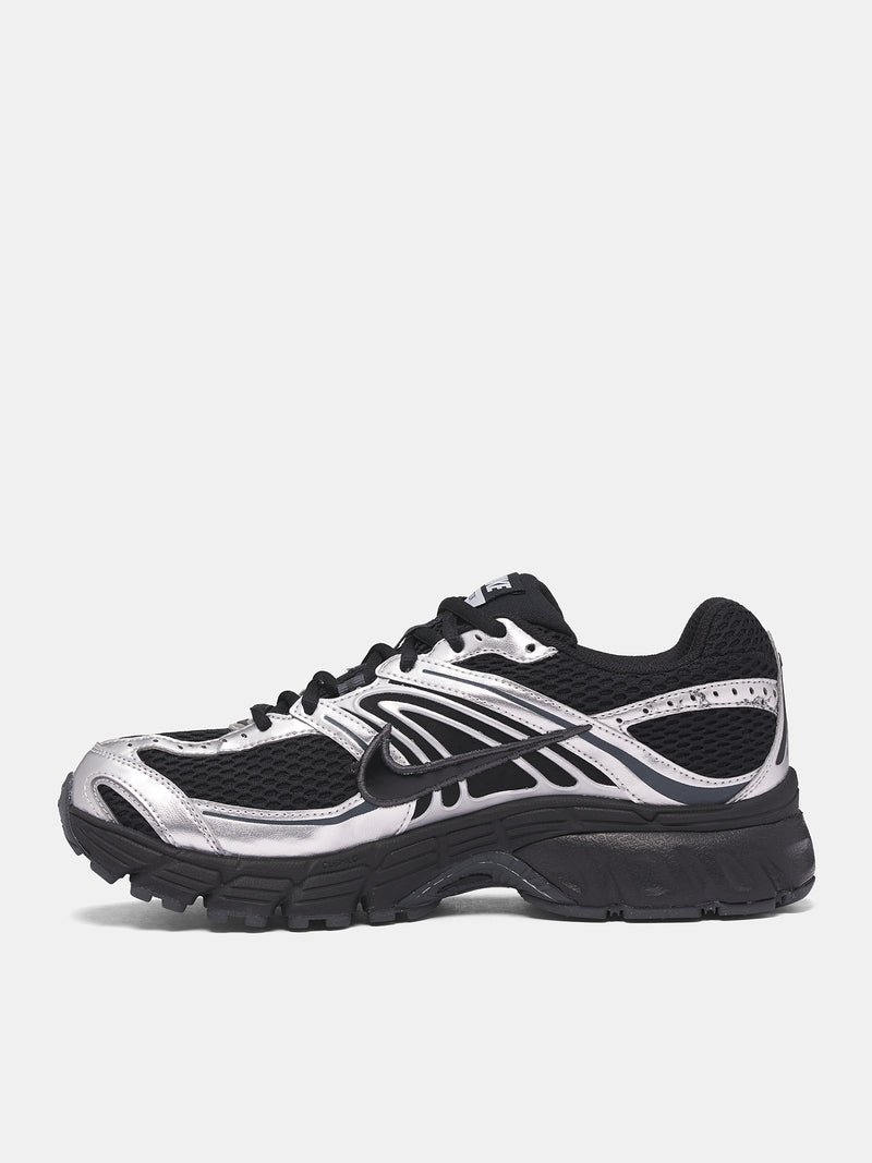 Black Air Max Moto 2K Sneakers (HQ2056-007-BLACK-METALLIC-SILV)