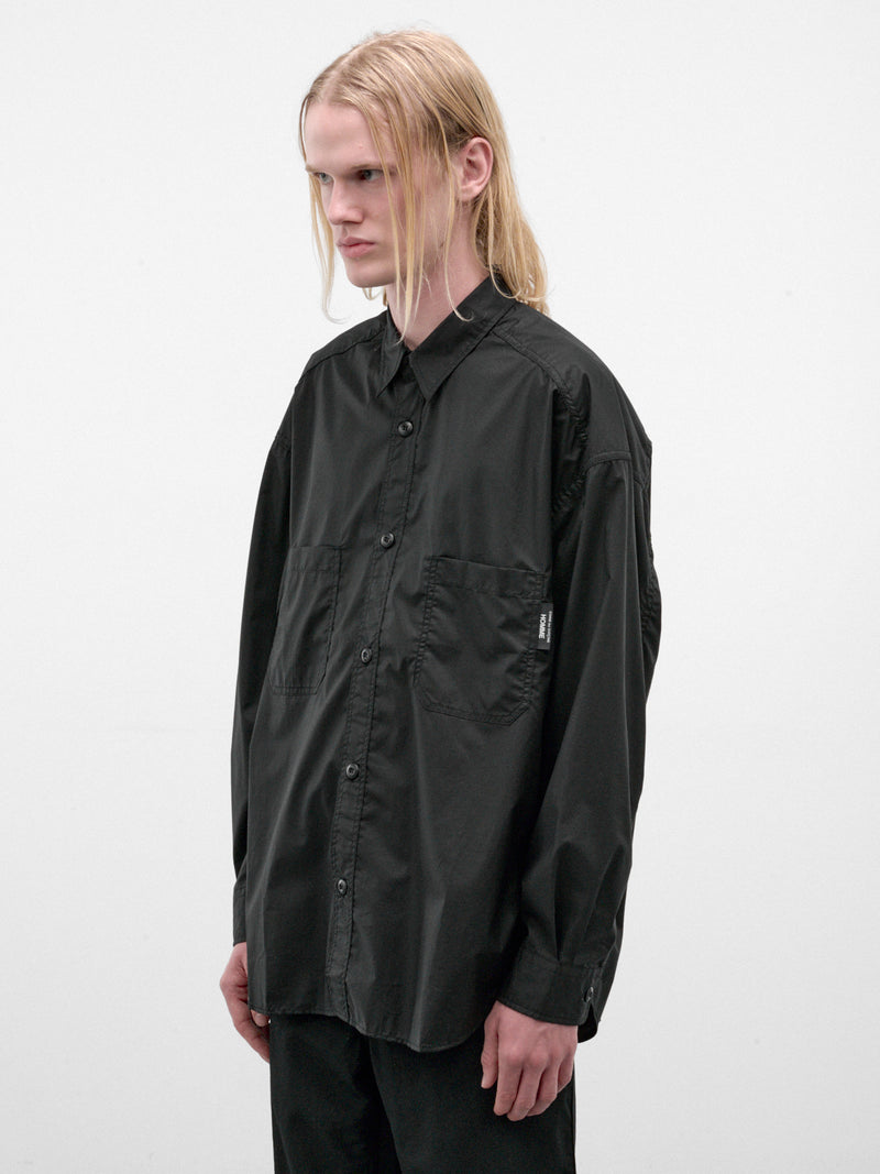 Black Cotton Ripstop Shirt (HR-B015-W26-BLACK)