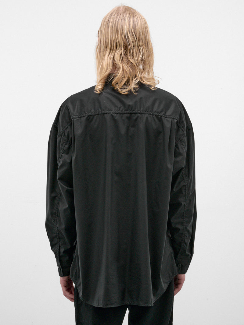 Black Cotton Ripstop Shirt (HR-B015-W26-BLACK)