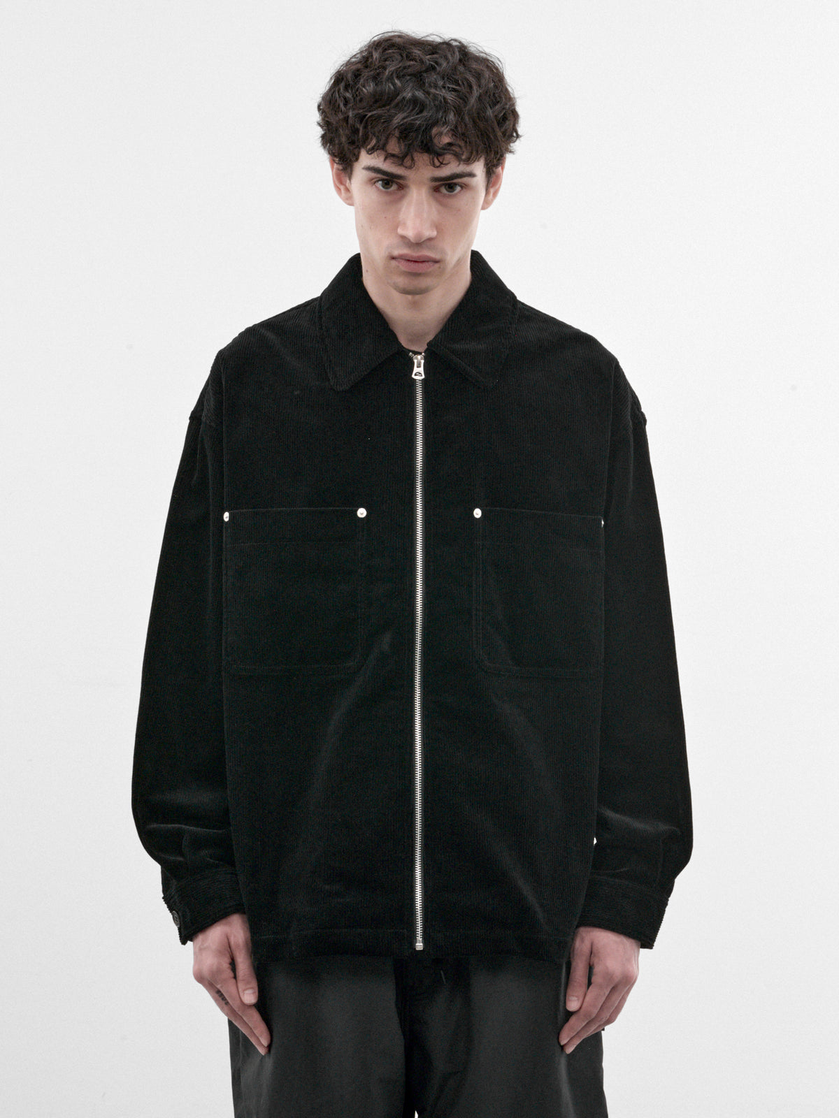 Black Zip-Front Shirt (HR-B027-W26-BLACK)