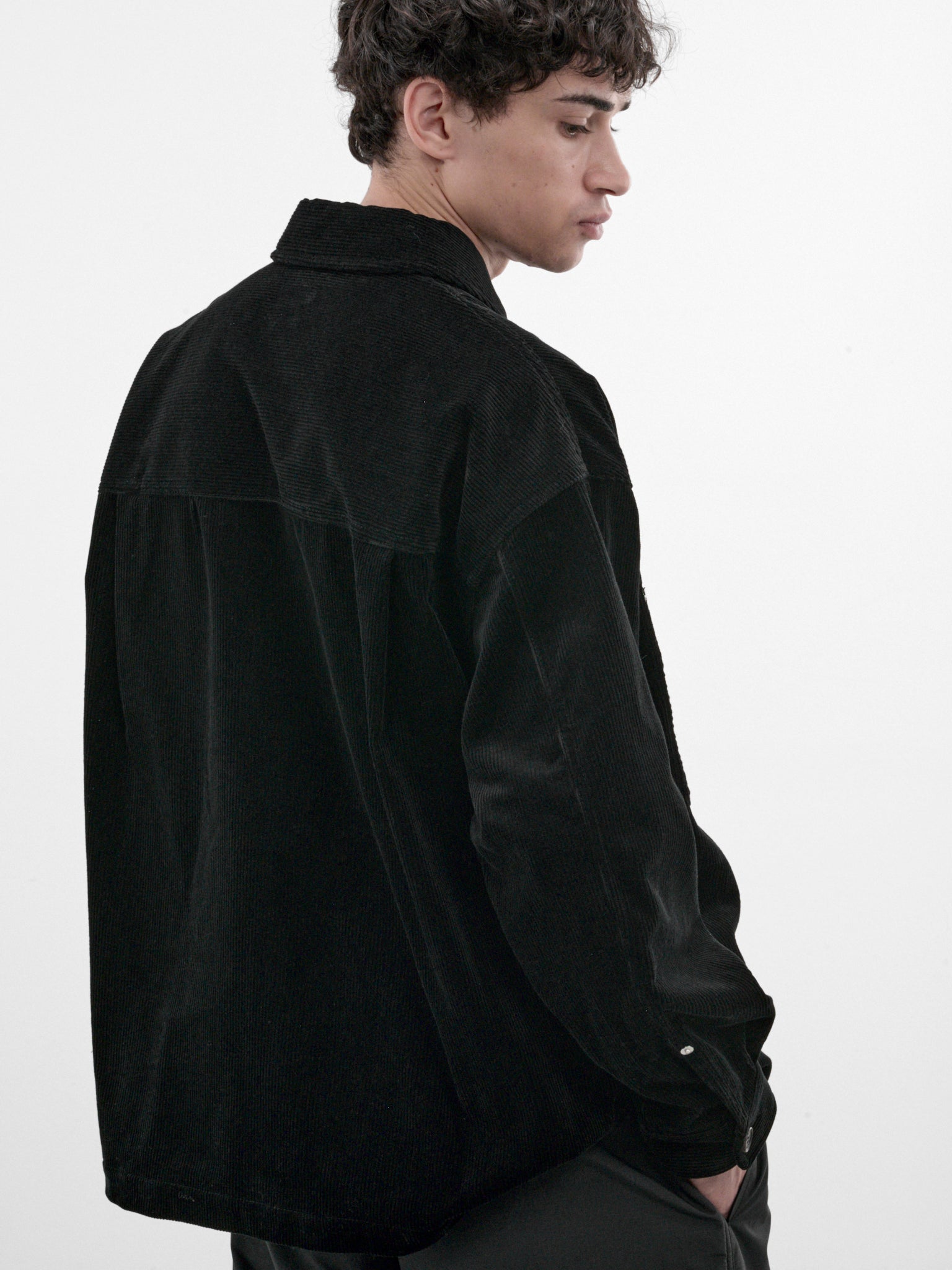 Black Zip-Front Shirt (HR-B027-W26-BLACK)