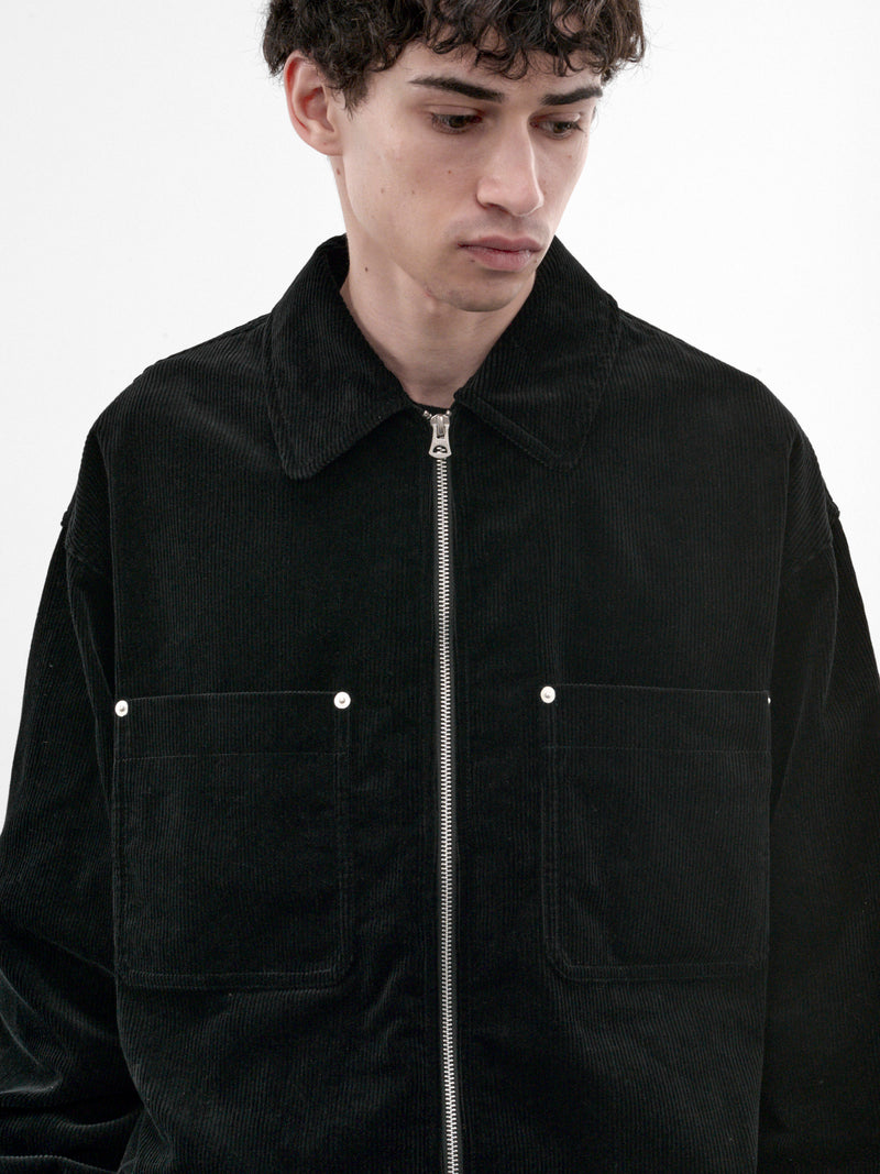 Black Zip-Front Shirt (HR-B027-W26-BLACK)