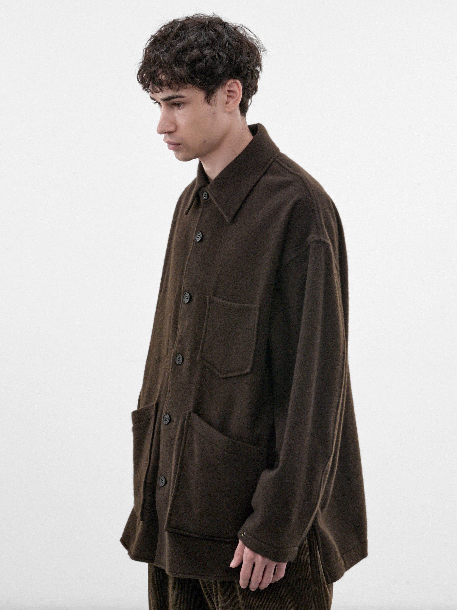 Brown Button-Front Shirt (HR-B028-W26-BROWN)