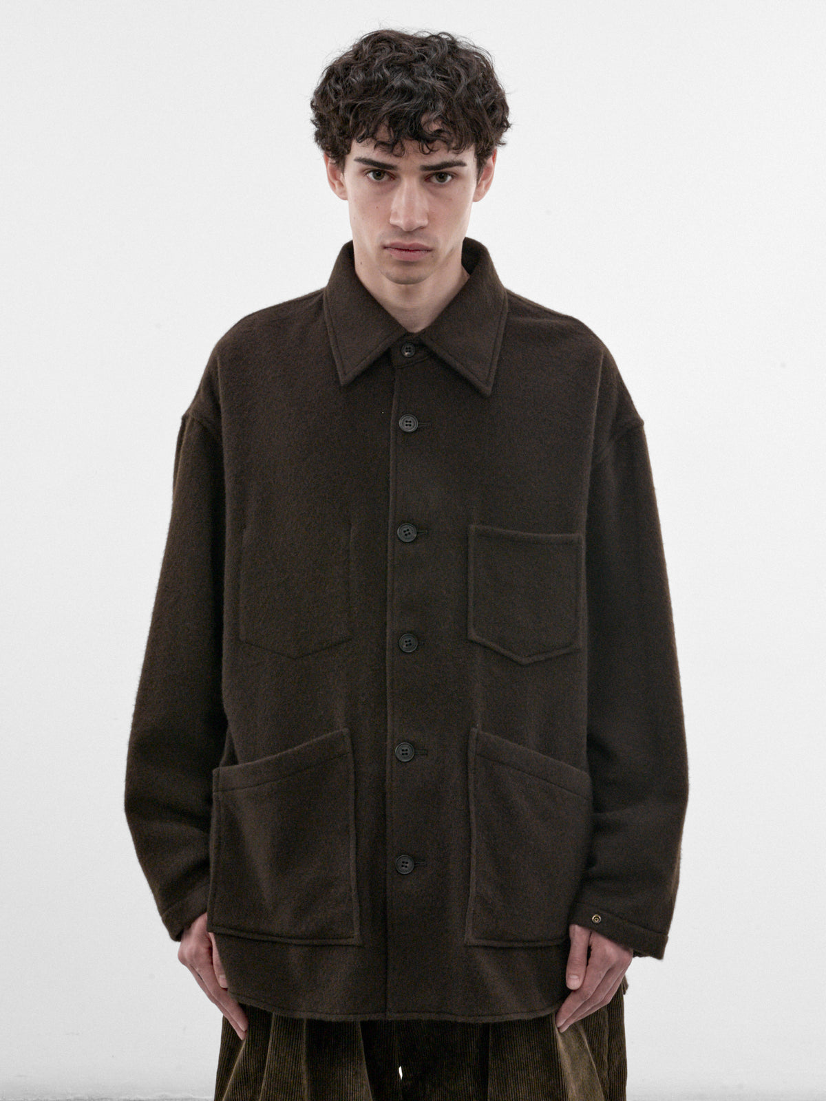 Brown Button-Front Shirt (HR-B028-W26-BROWN)