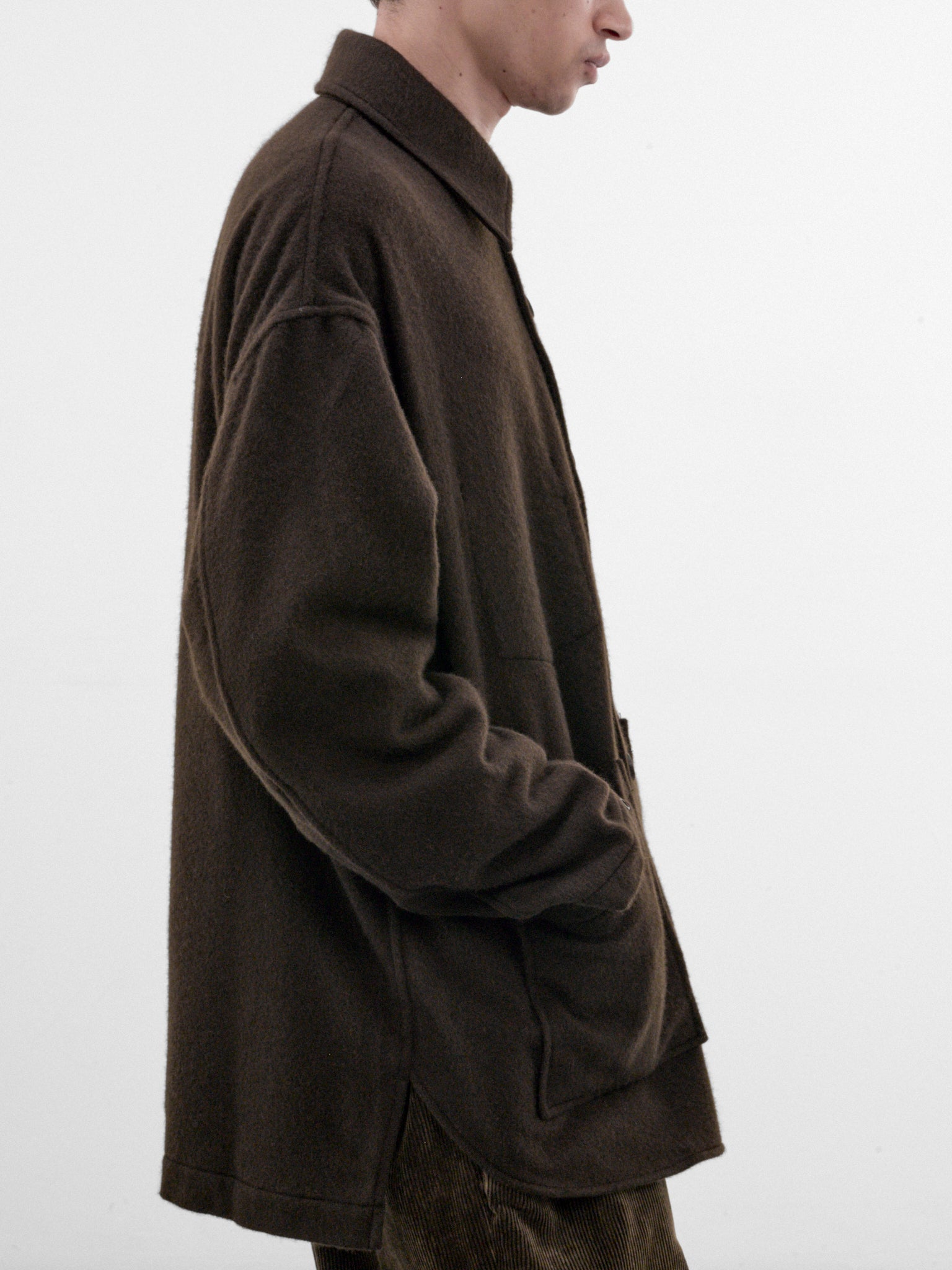 Brown Button-Front Shirt (HR-B028-W26-BROWN)