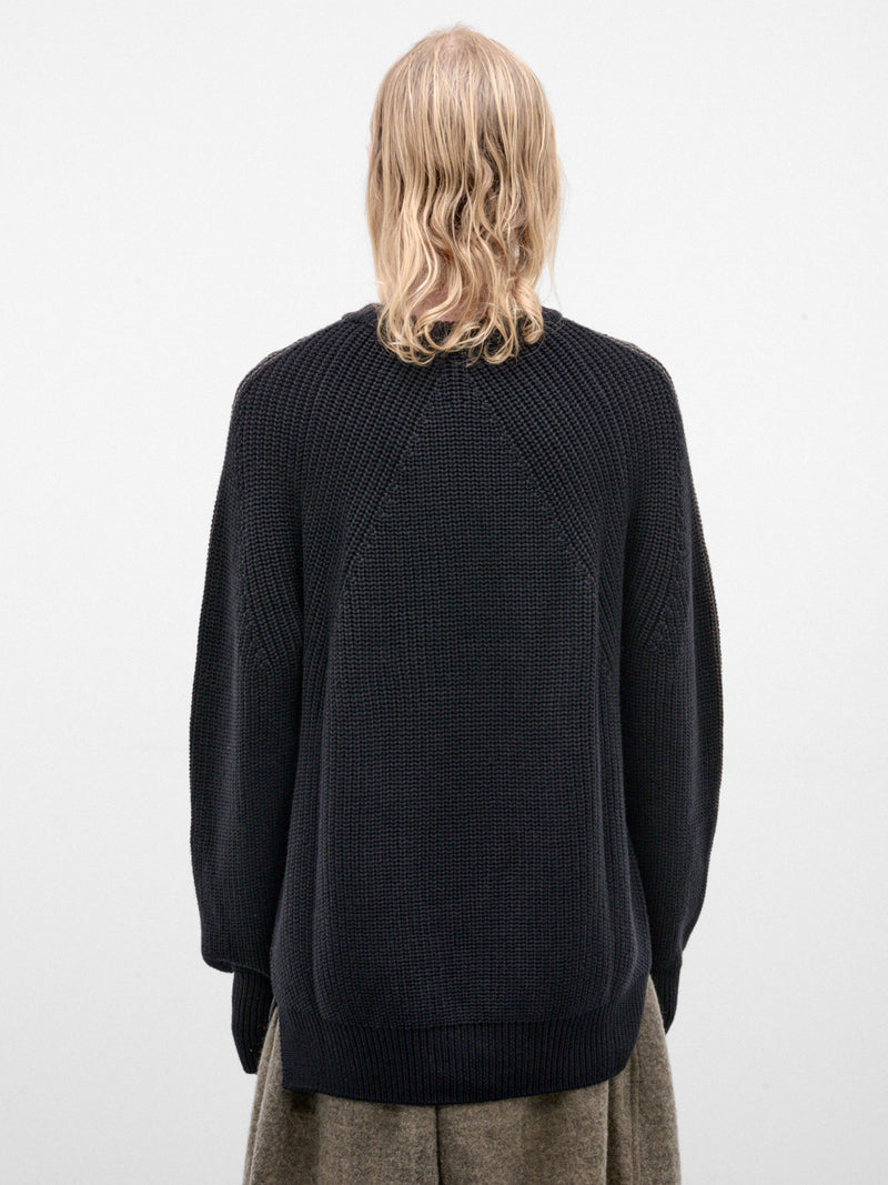 Navy Wool Knit Sweater (HR-N001-W26-NAVY)