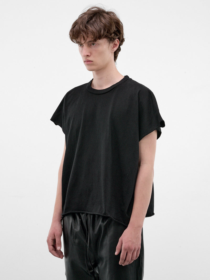 Black Cotton Boxy Tee (HR10101-BLACK-SS26)