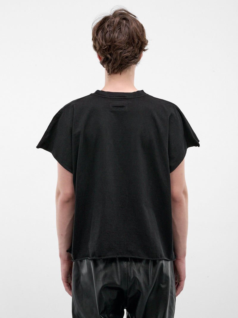 Black Cotton Boxy Tee (HR10101-BLACK-SS26)